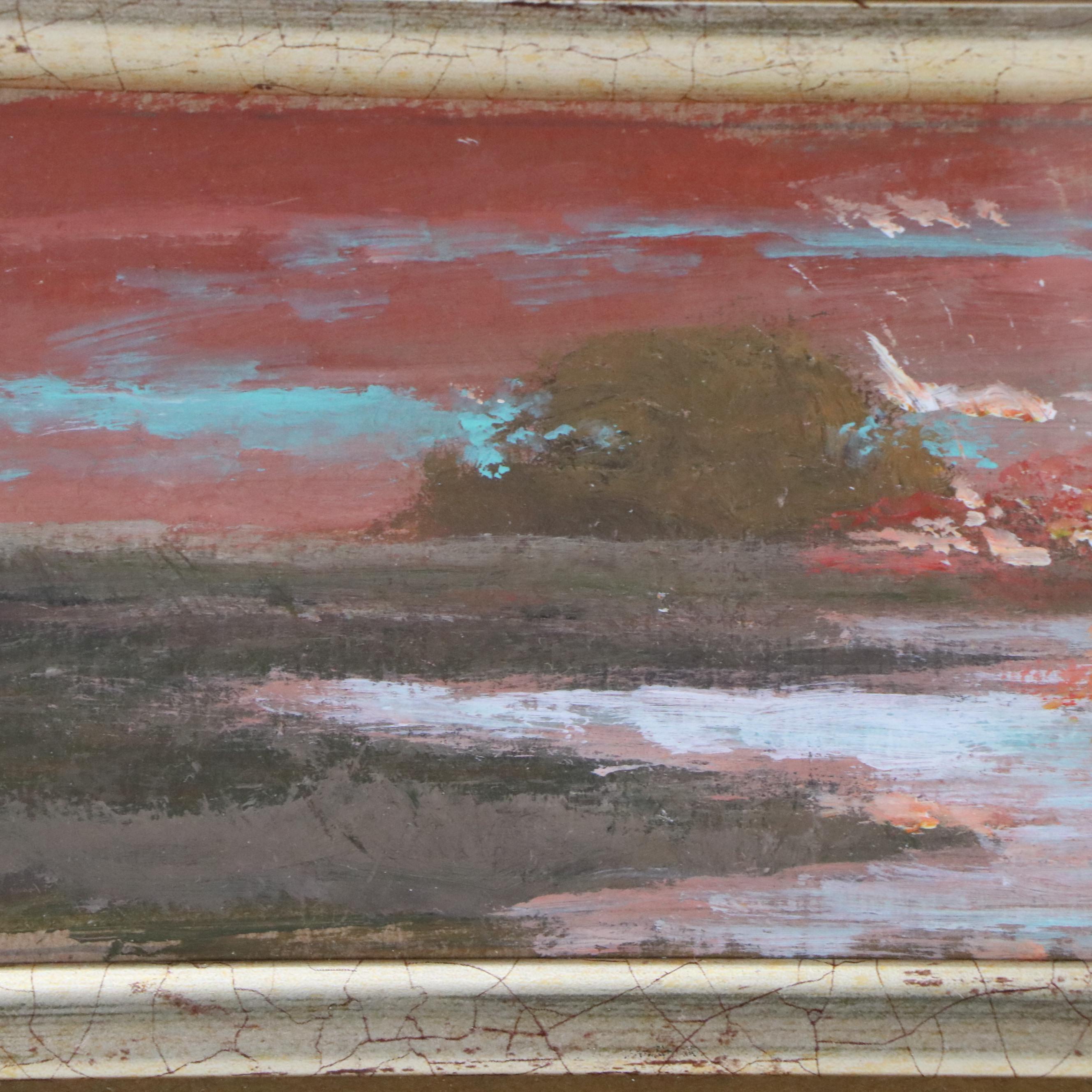 Robert Riddle Baker Landscape Acrylic Painting "Evening Marsh"