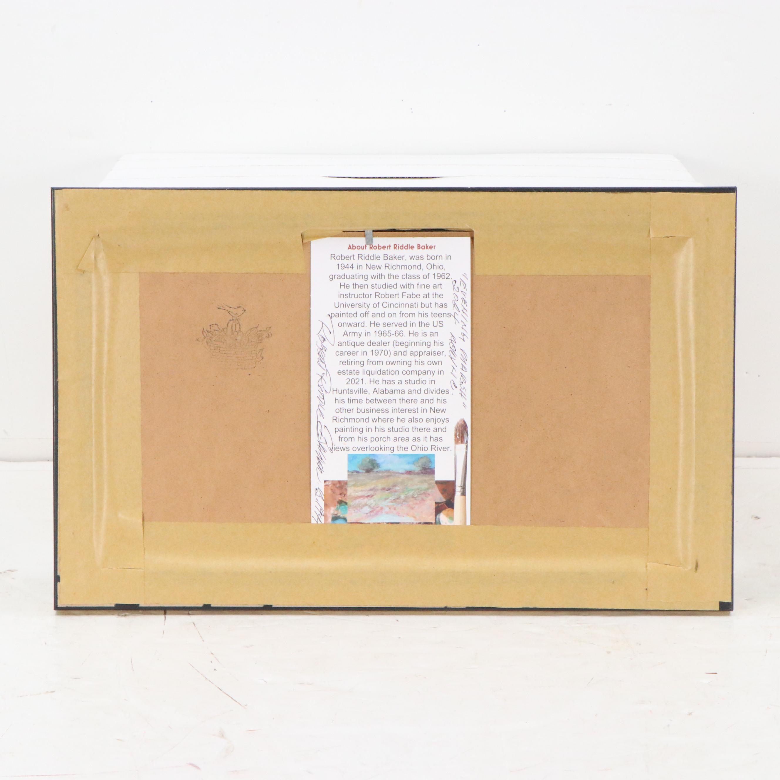 Robert Riddle Baker Landscape Acrylic Painting "Evening Marsh"