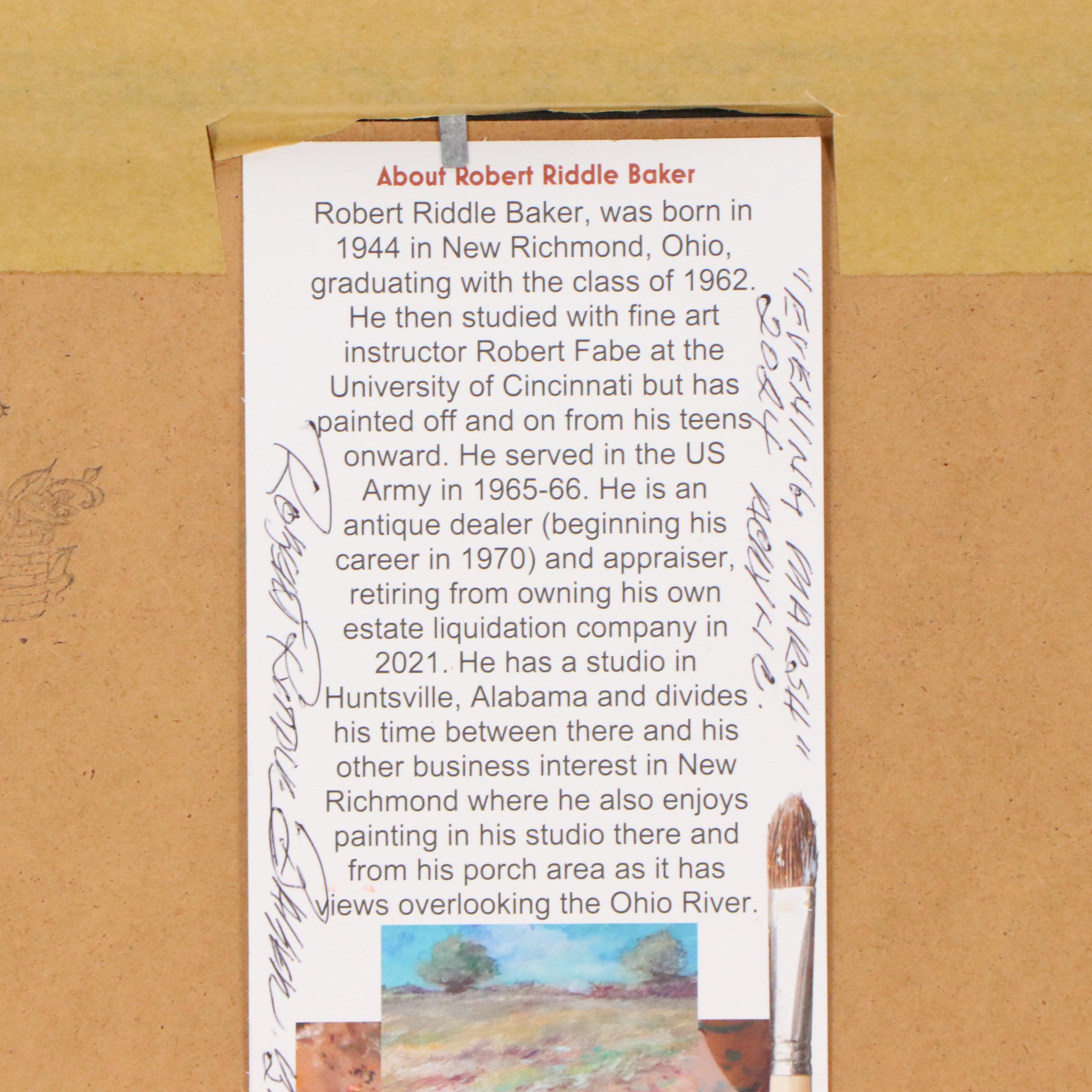 Robert Riddle Baker Landscape Acrylic Painting "Evening Marsh"