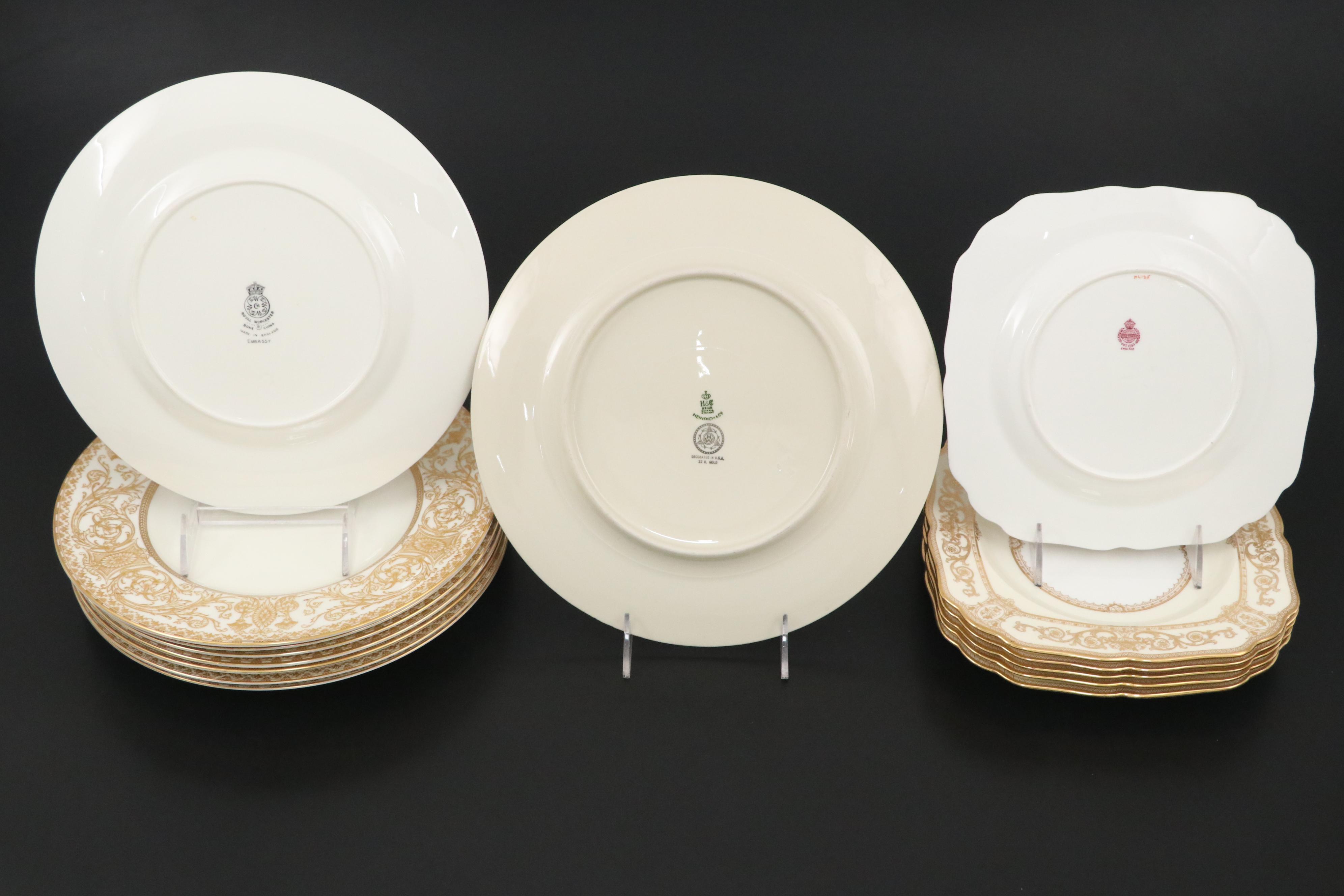 Royal Worcester "Embassy" China Teacups and More with Other Plates and Charger