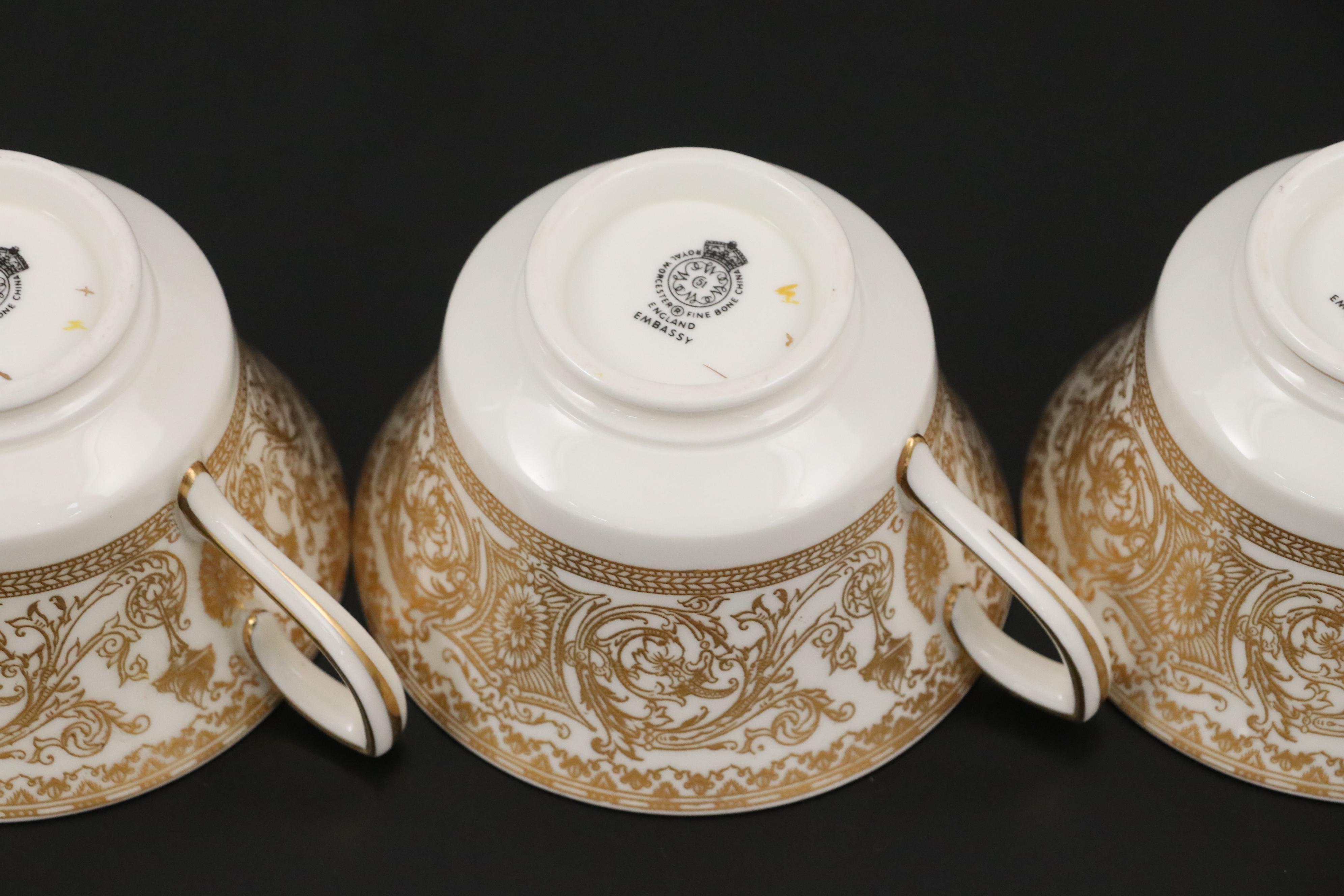 Royal Worcester "Embassy" China Teacups and More with Other Plates and Charger