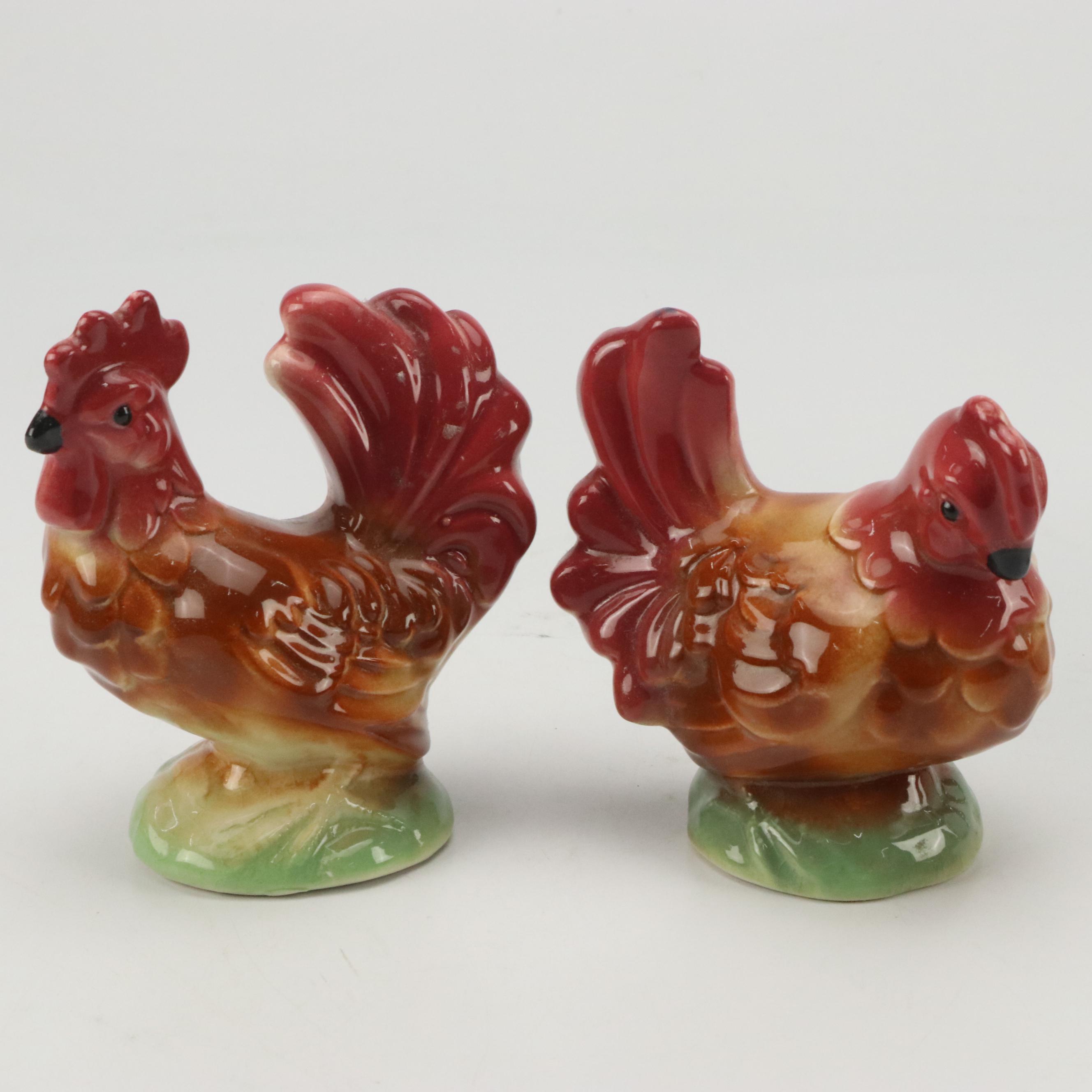 Pyrex "Homestead" Mixing Bowls with Rooster Figurines