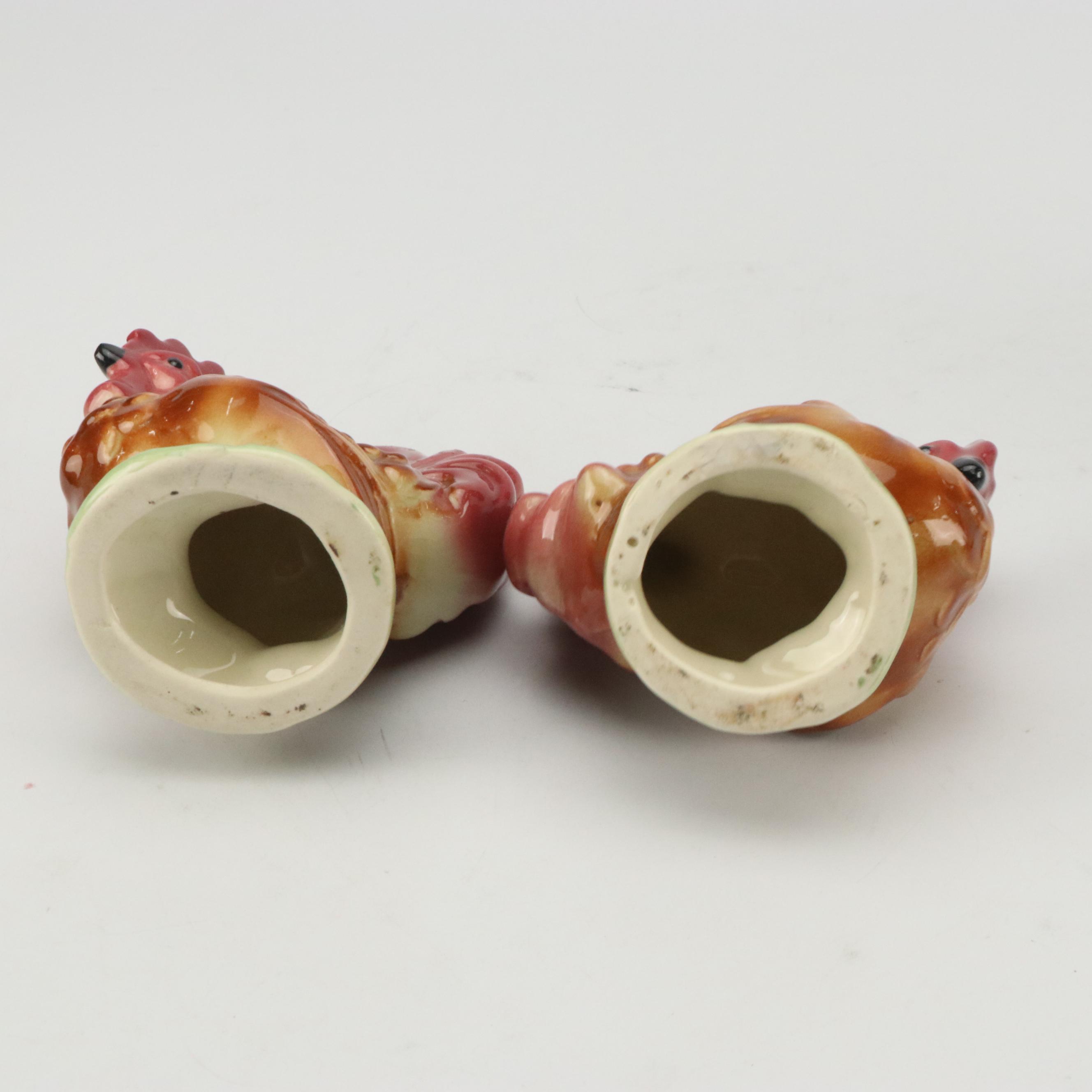 Pyrex "Homestead" Mixing Bowls with Rooster Figurines