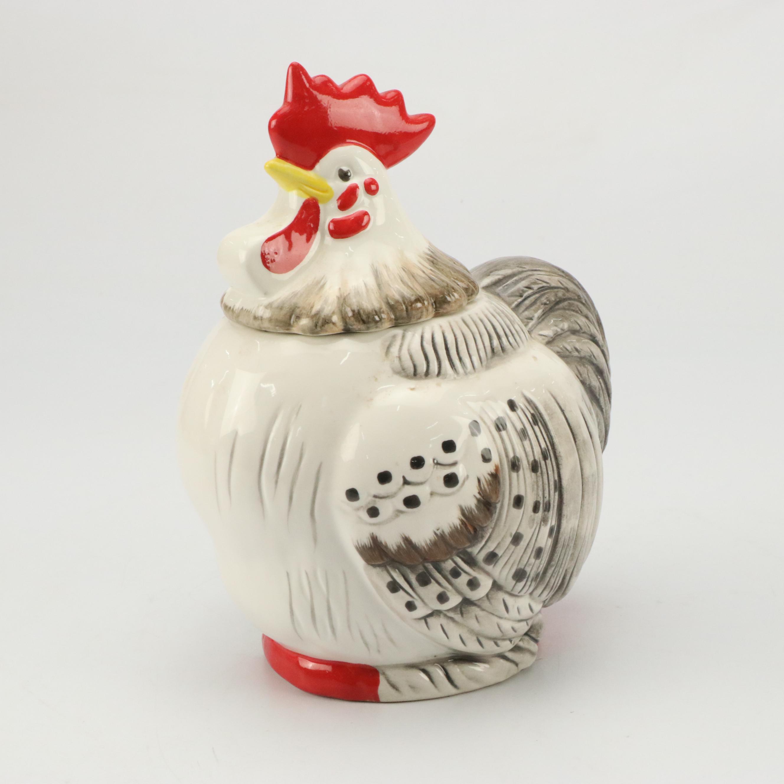 Pyrex "Homestead" Mixing Bowls with Rooster Figurines