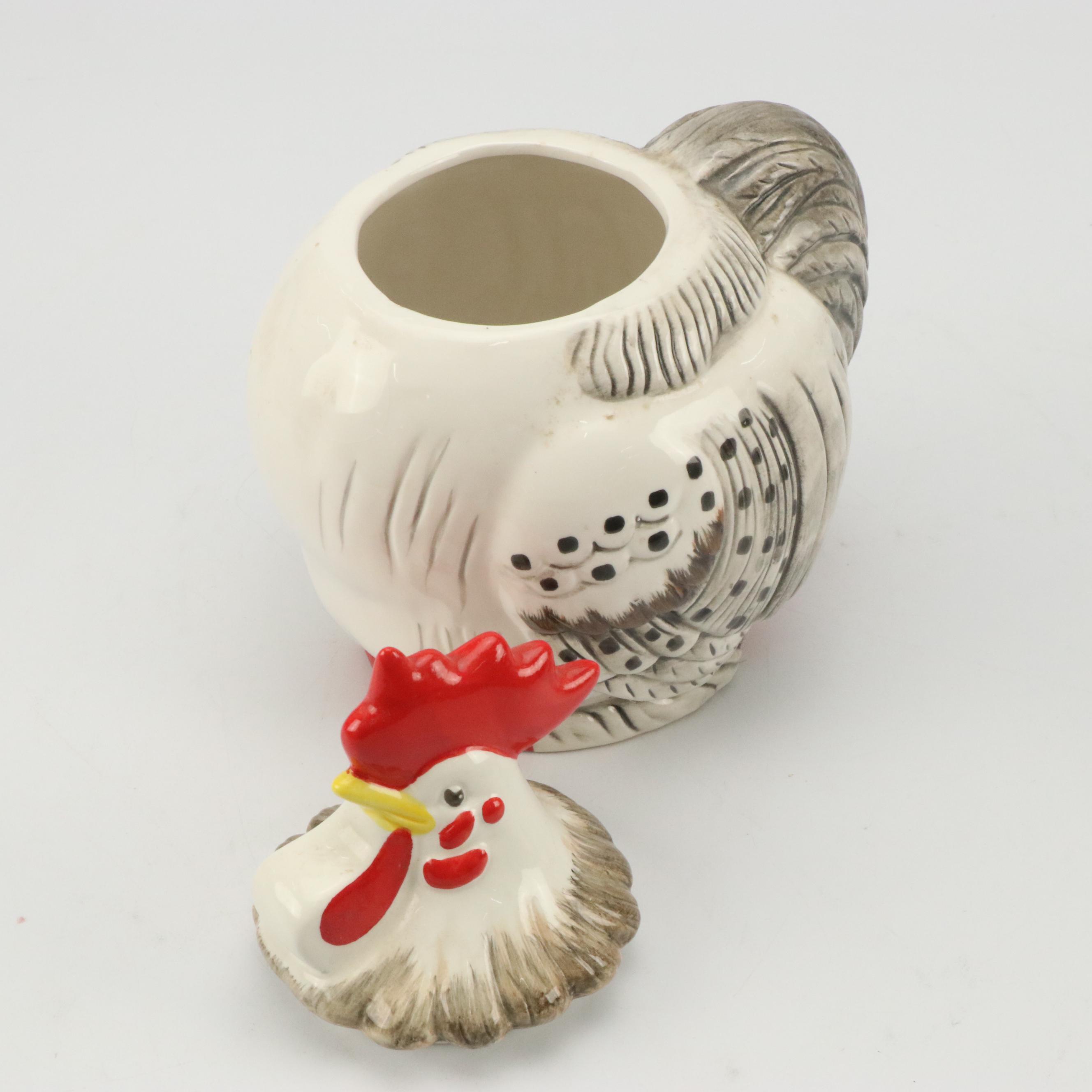 Pyrex "Homestead" Mixing Bowls with Rooster Figurines