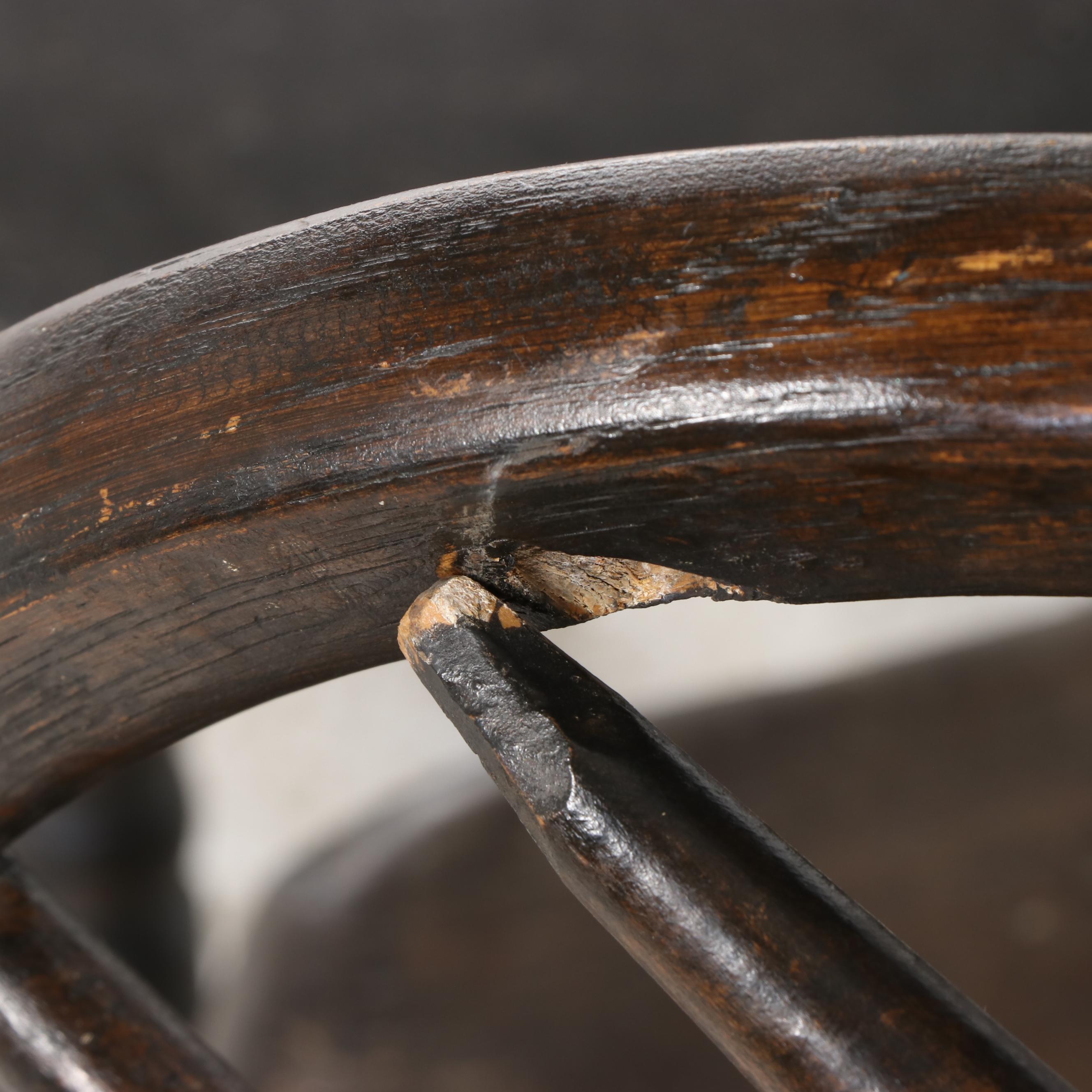 Five-Piece Dining Set with Windsor Style Bow-Back Spindle Chairs and Pine Table