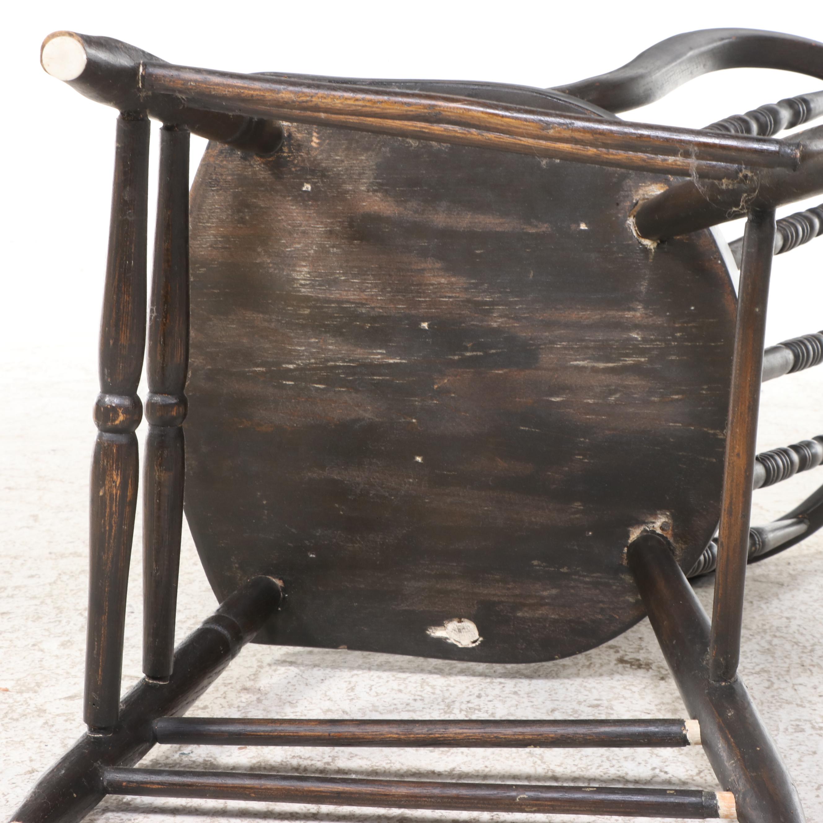 Five-Piece Dining Set with Windsor Style Bow-Back Spindle Chairs and Pine Table