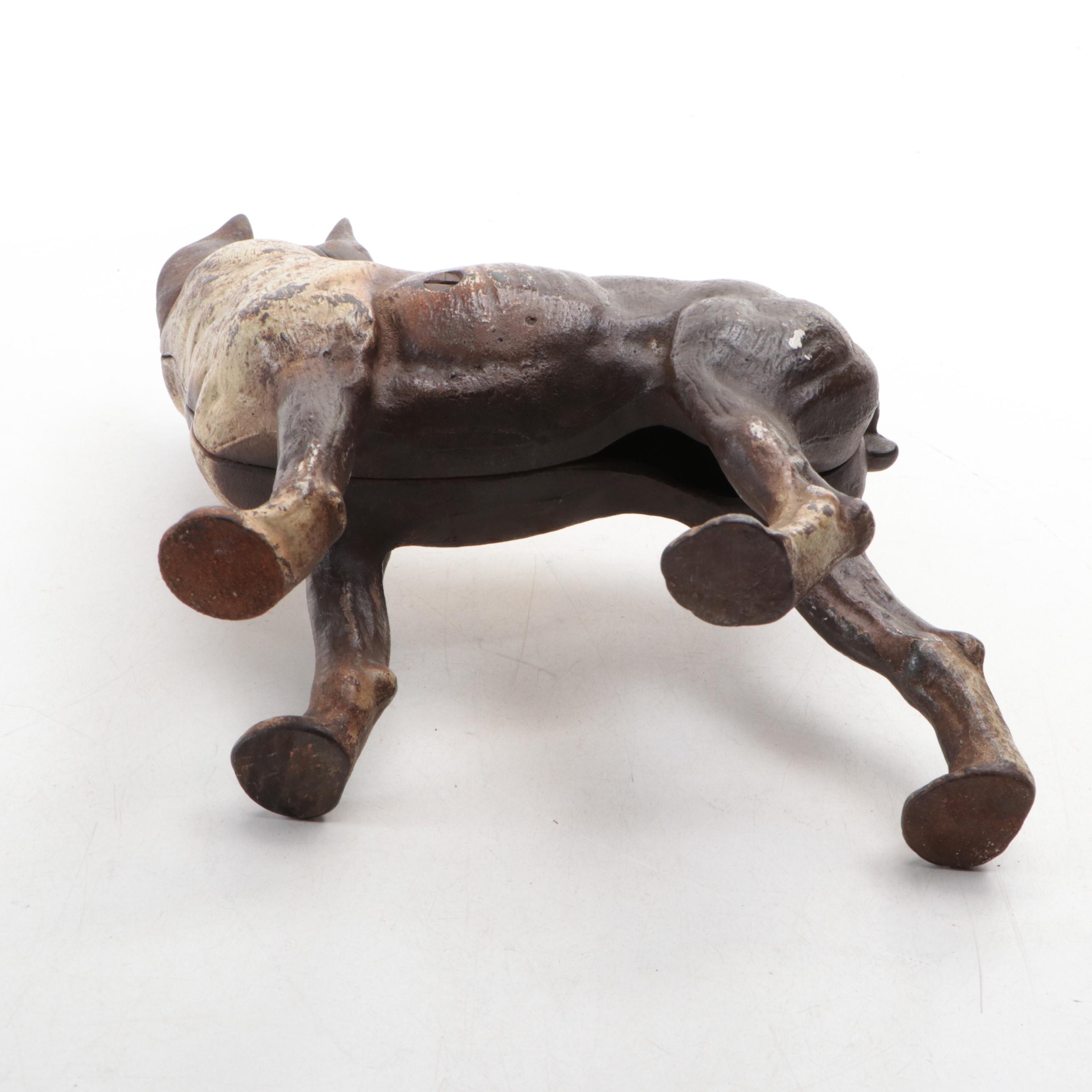 Hubley Style Painted Cast Iron Boston Terrier Doorstop, Mid-20th Century