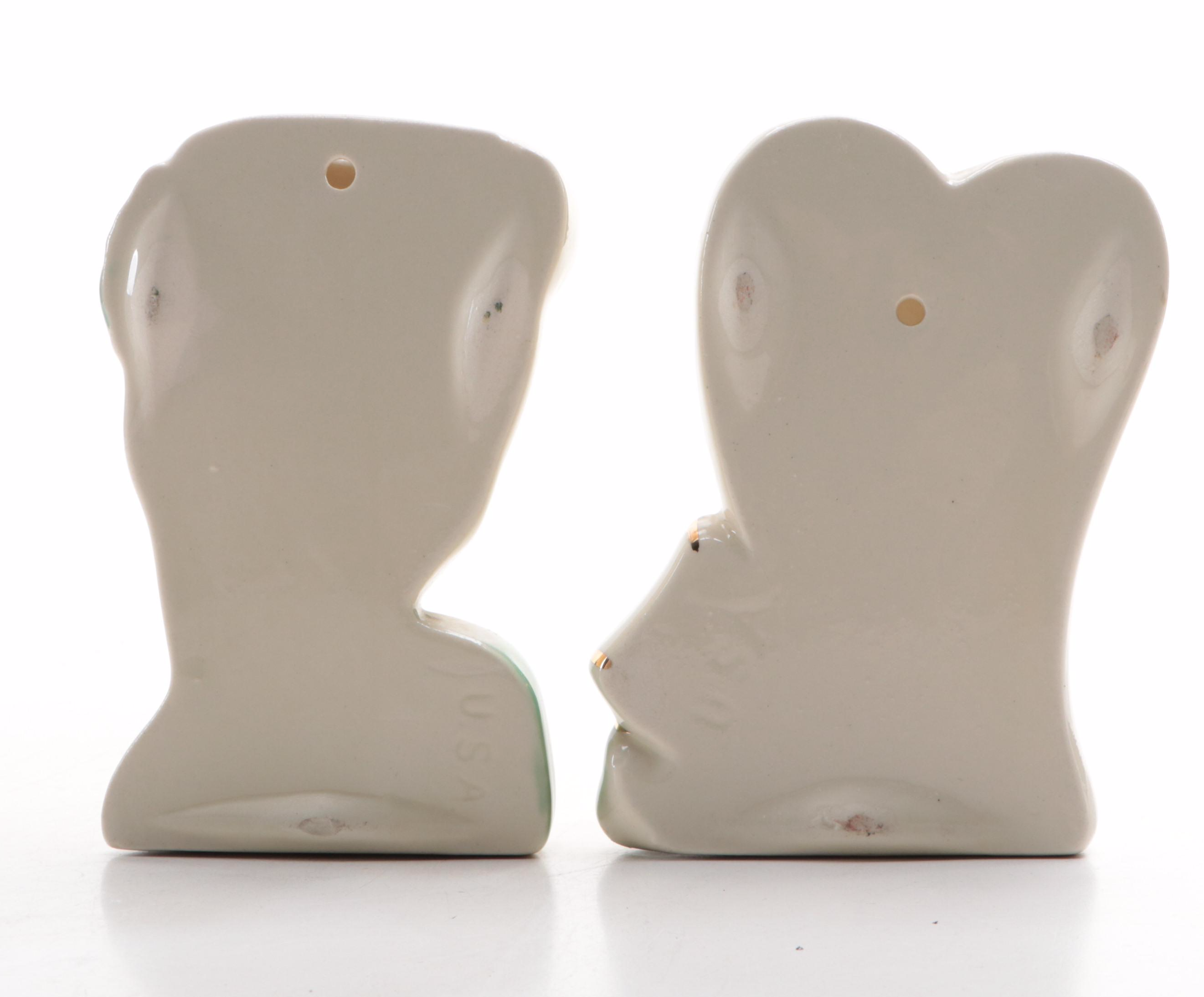 Ceramic Lady Head and Heart Wall Pockets, Mid-20th Century