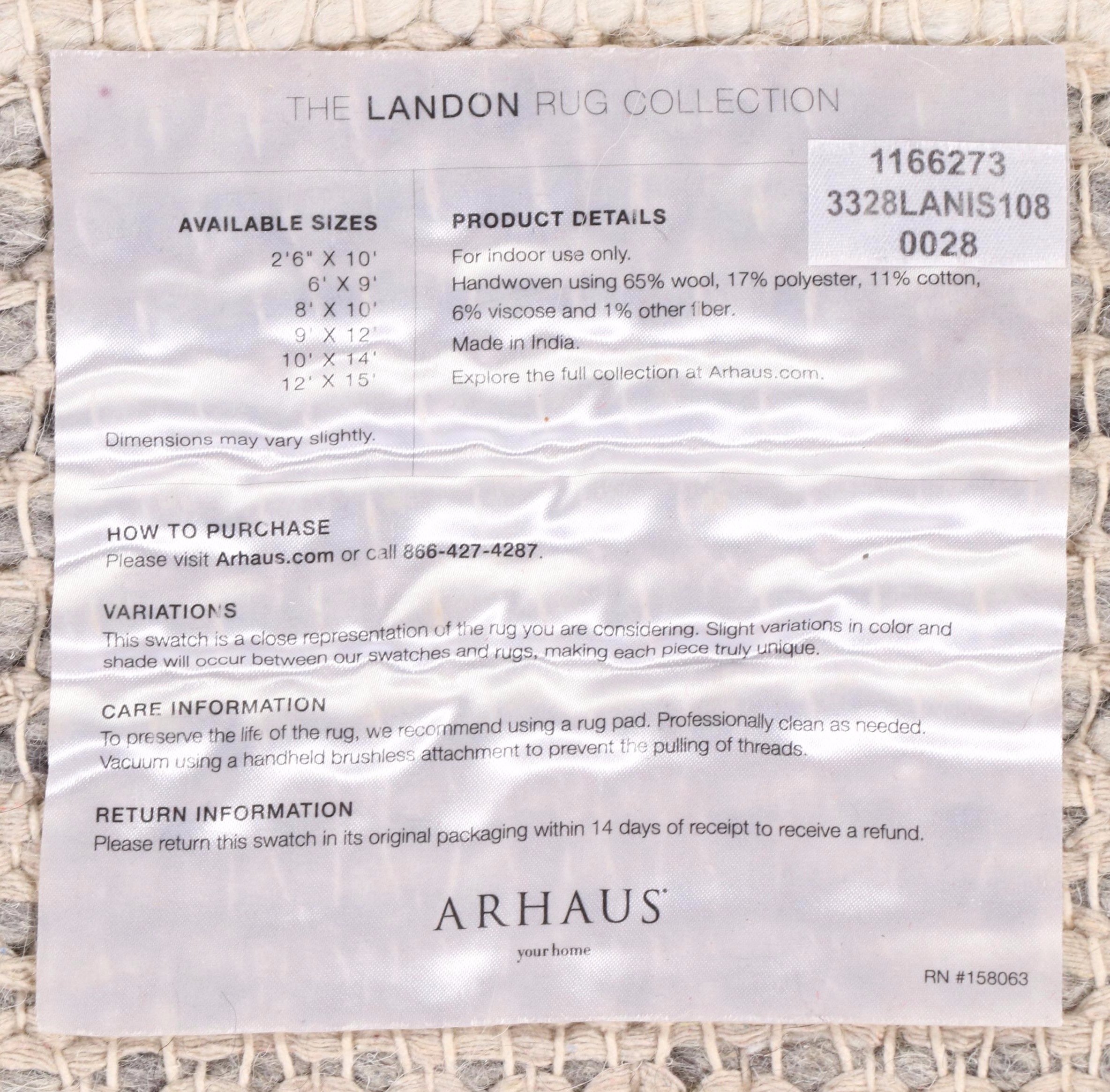 9'1 x 12' Handwoven Arhaus Landon Rug Collection Area Rug