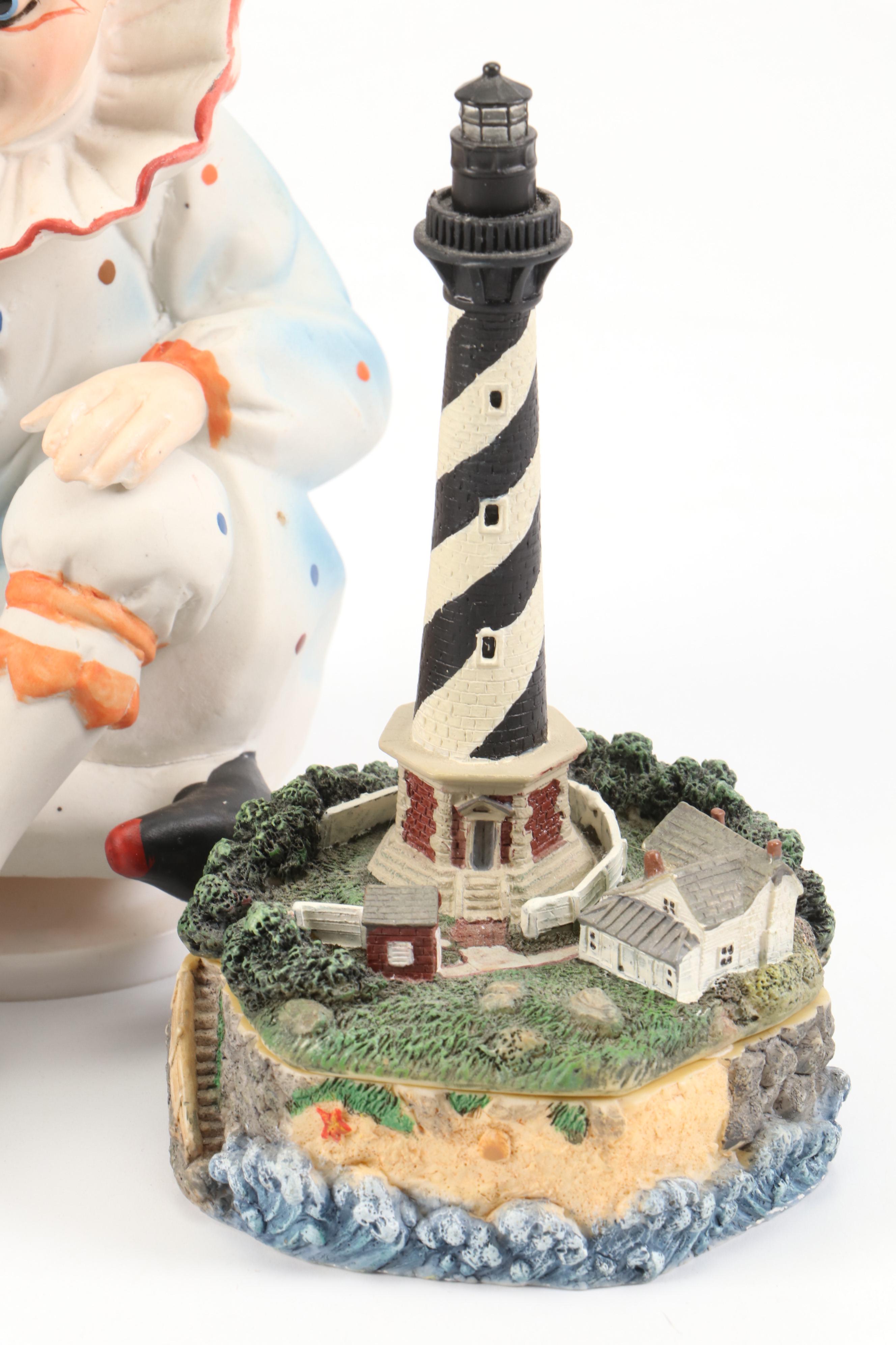 Holsted House Lighthouse Figurines, Beatrix Potter's "Mr. Jeremy Fisher" & More