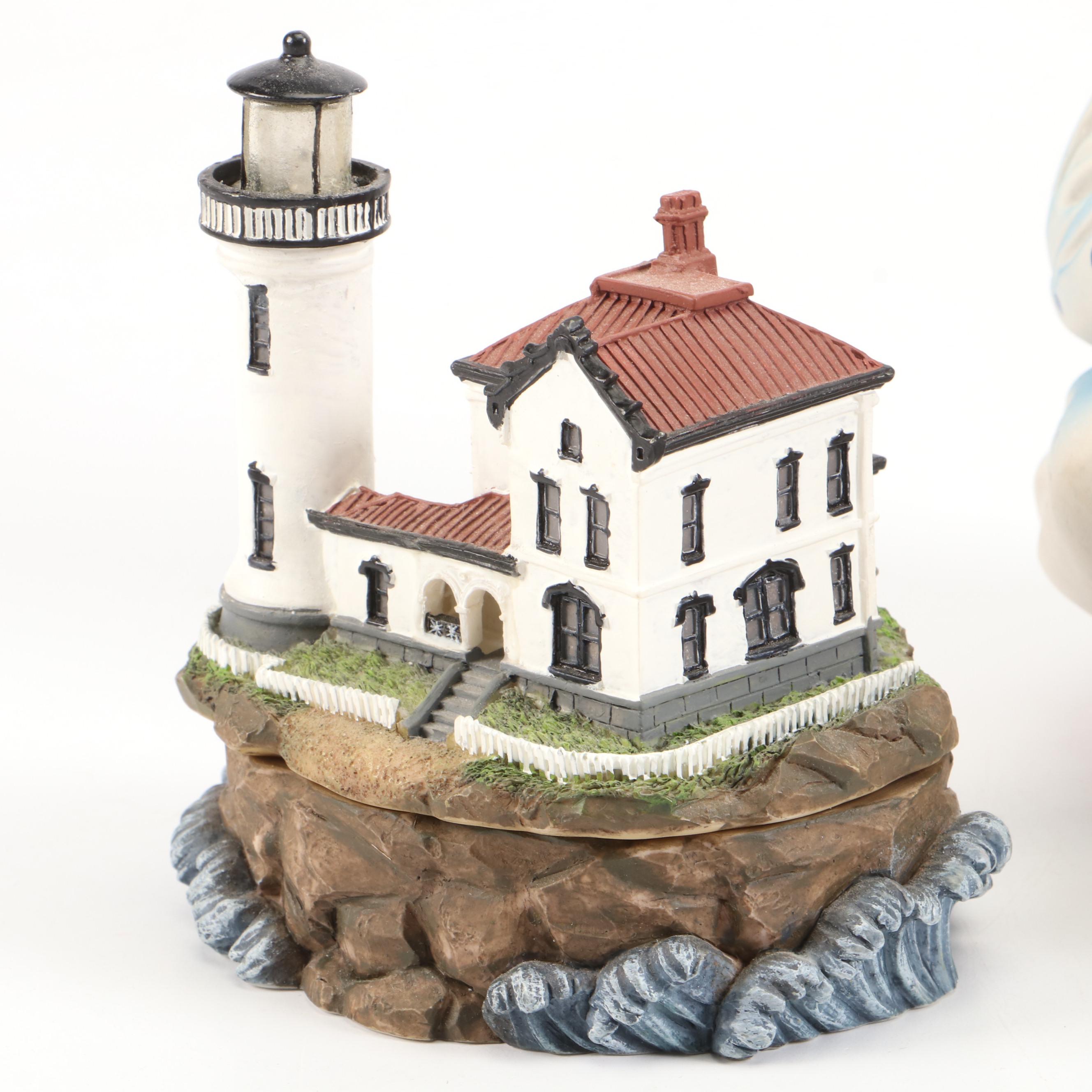 Holsted House Lighthouse Figurines, Beatrix Potter's "Mr. Jeremy Fisher" & More