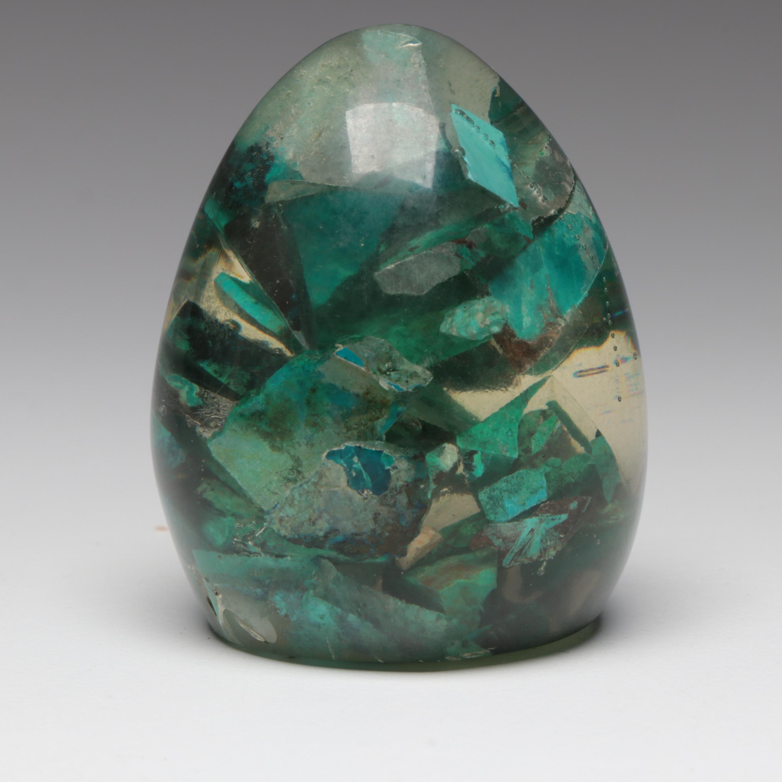 Resin and Eilat Stone Egg Paperweight