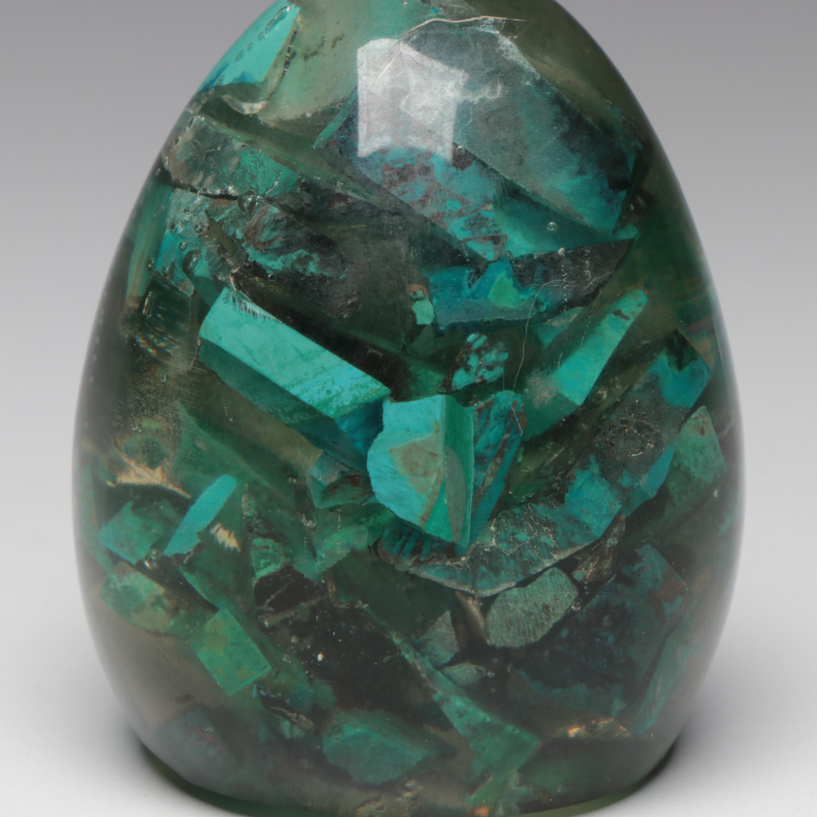 Resin and Eilat Stone Egg Paperweight