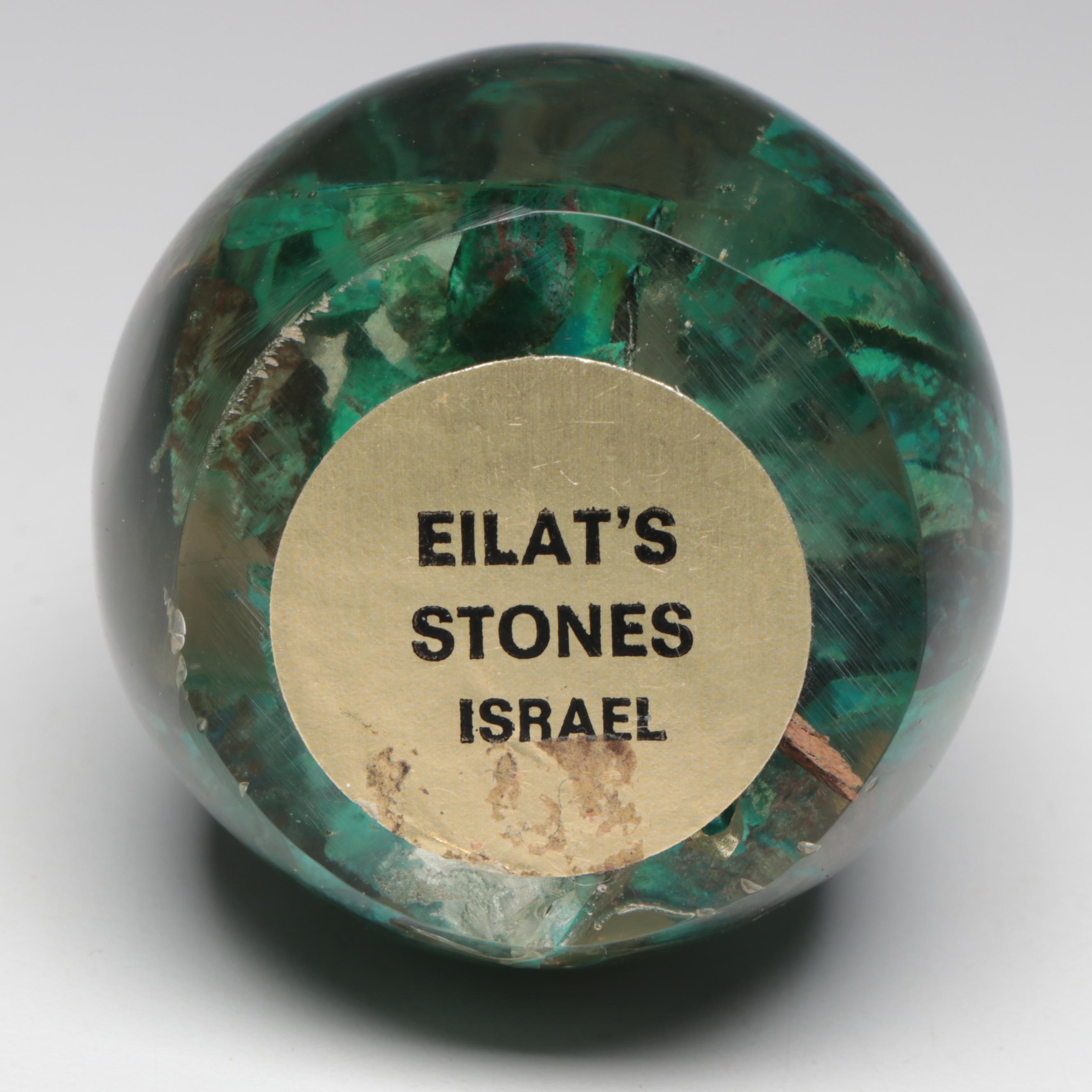 Resin and Eilat Stone Egg Paperweight
