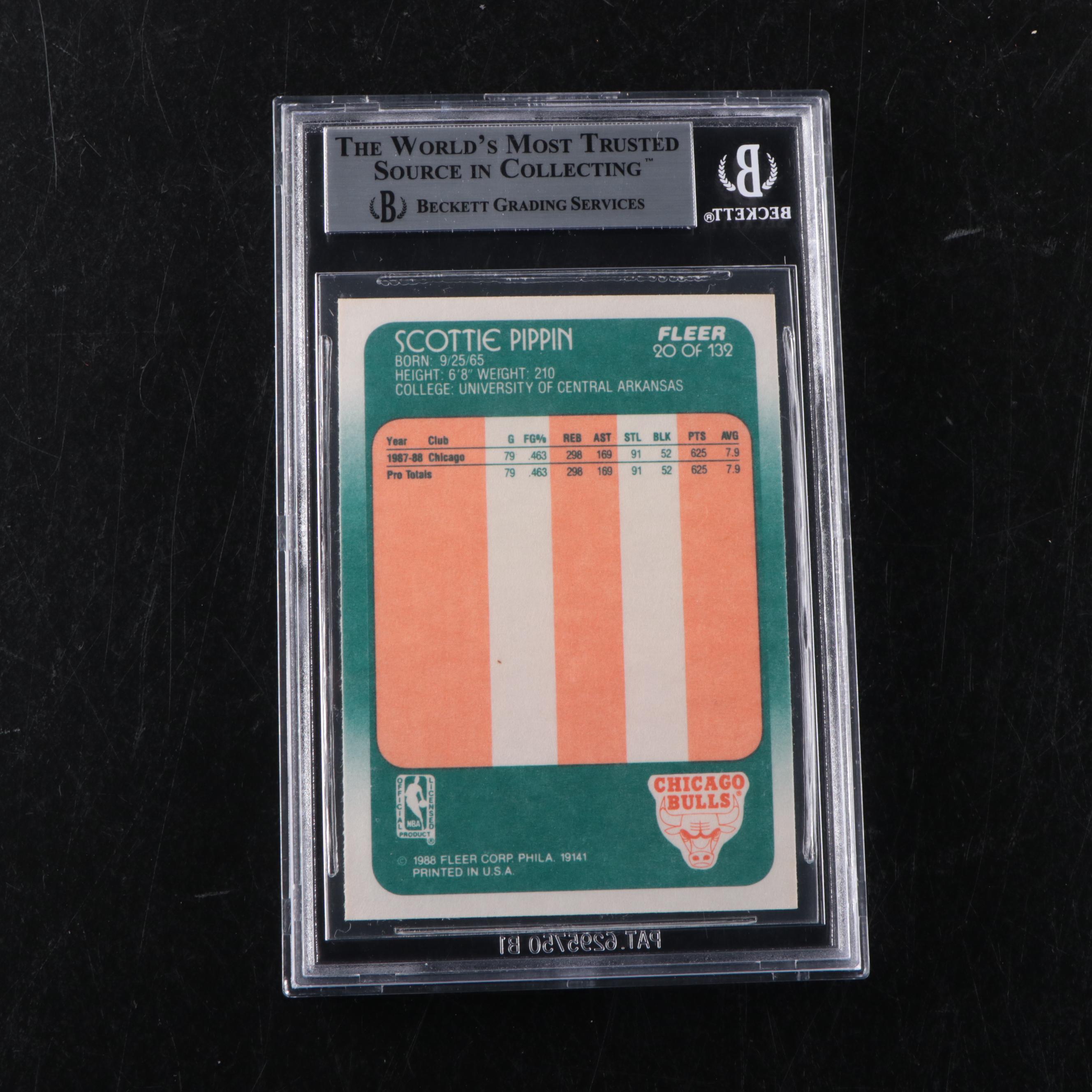 1988–89 Fleer Scottie Pippen HOF Rookie Basketball Card Graded BGS 8.5