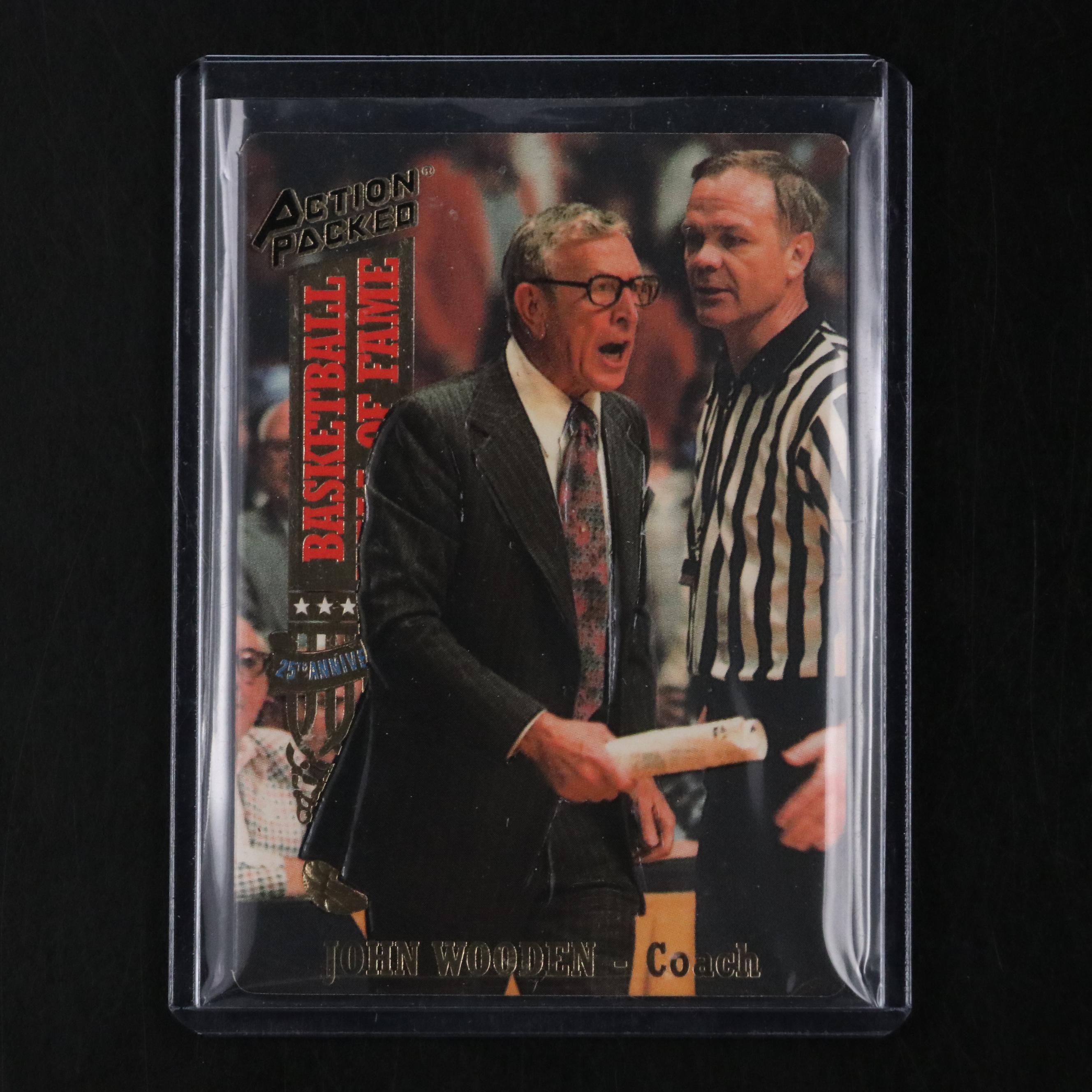 1993 Action Packed John Wooden HOF Signed Basketball Card