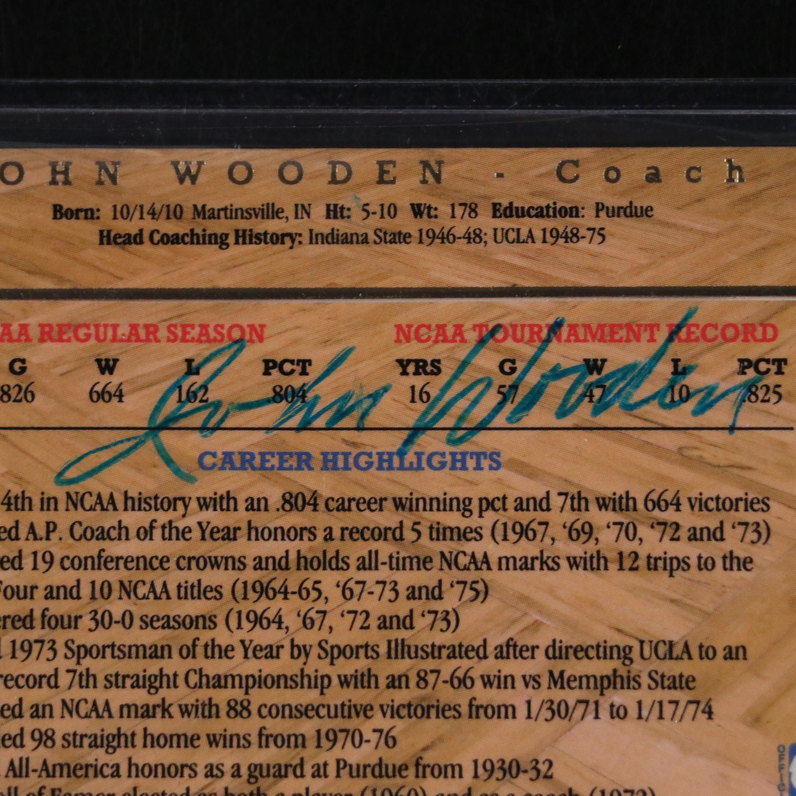 1993 Action Packed John Wooden HOF Signed Basketball Card