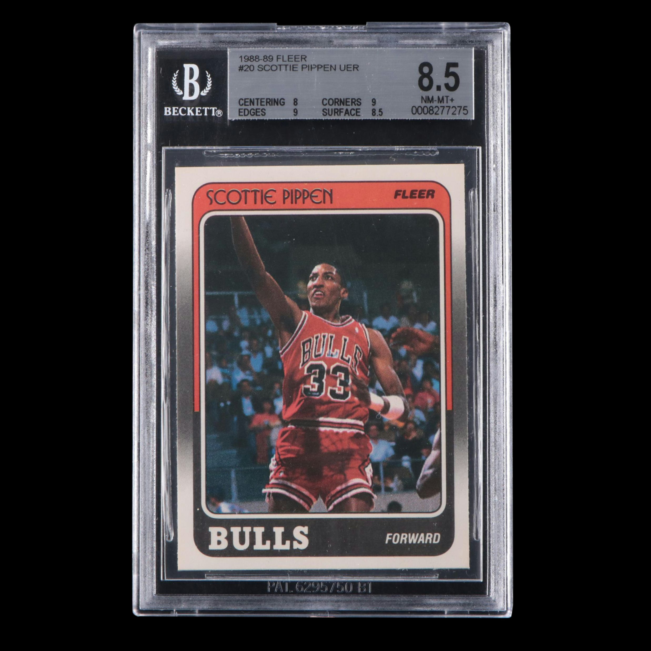 1988–89 Fleer Scottie Pippen HOF Rookie Basketball Card Graded BGS 8.5