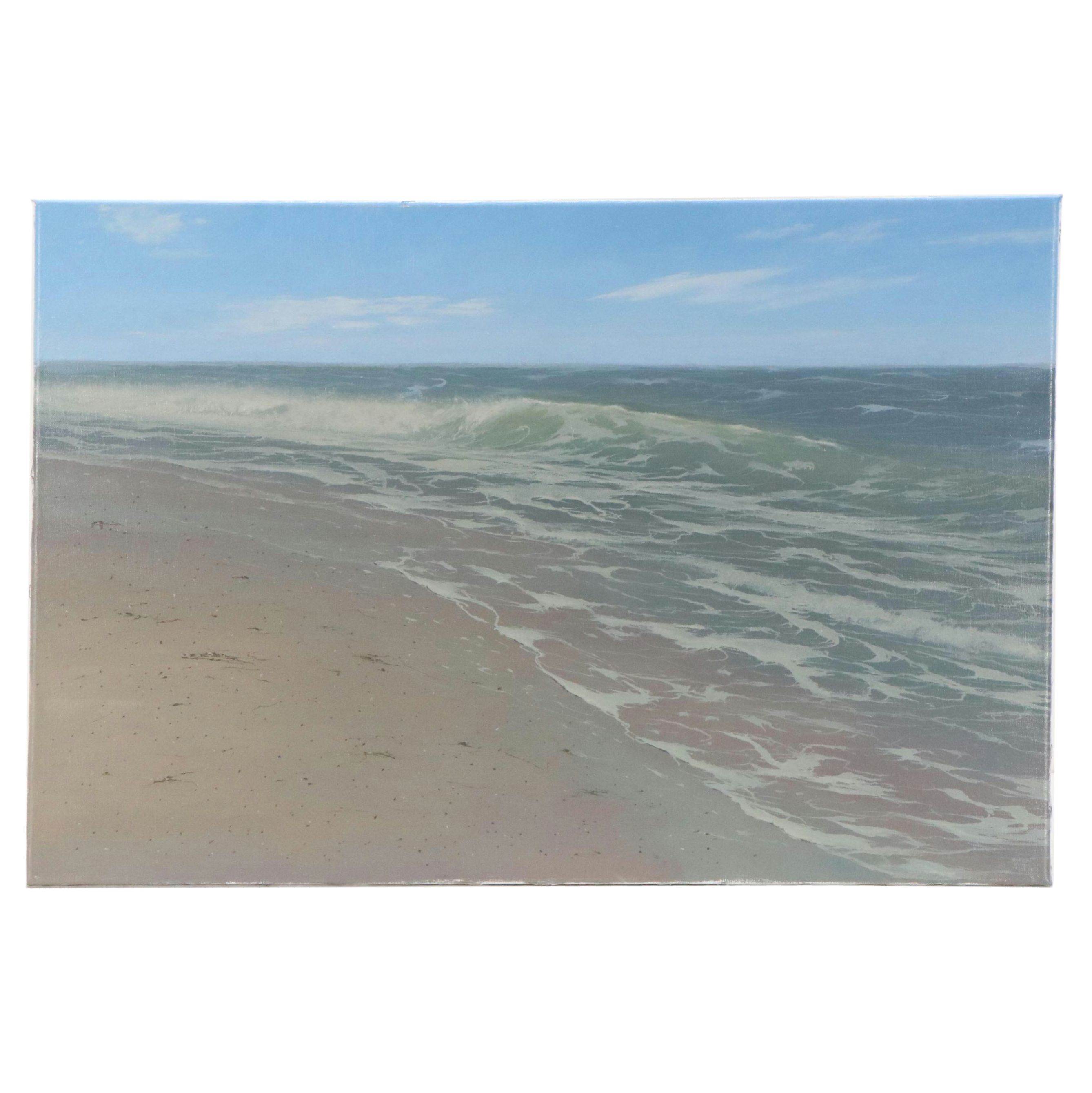 Robert Blazek Oil Painting of Coastal Landscape, Late 20th Century