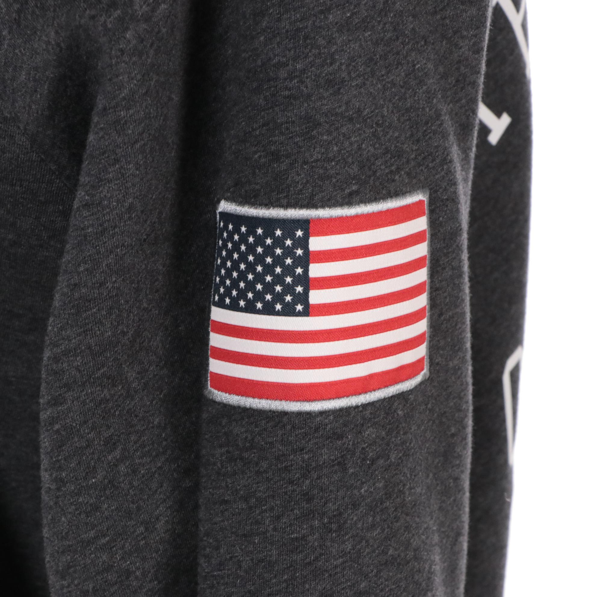 Men's Nike Tech Olympics Team USA Charcoal Grey Cotton Fleece-Lined Zip Jacket
