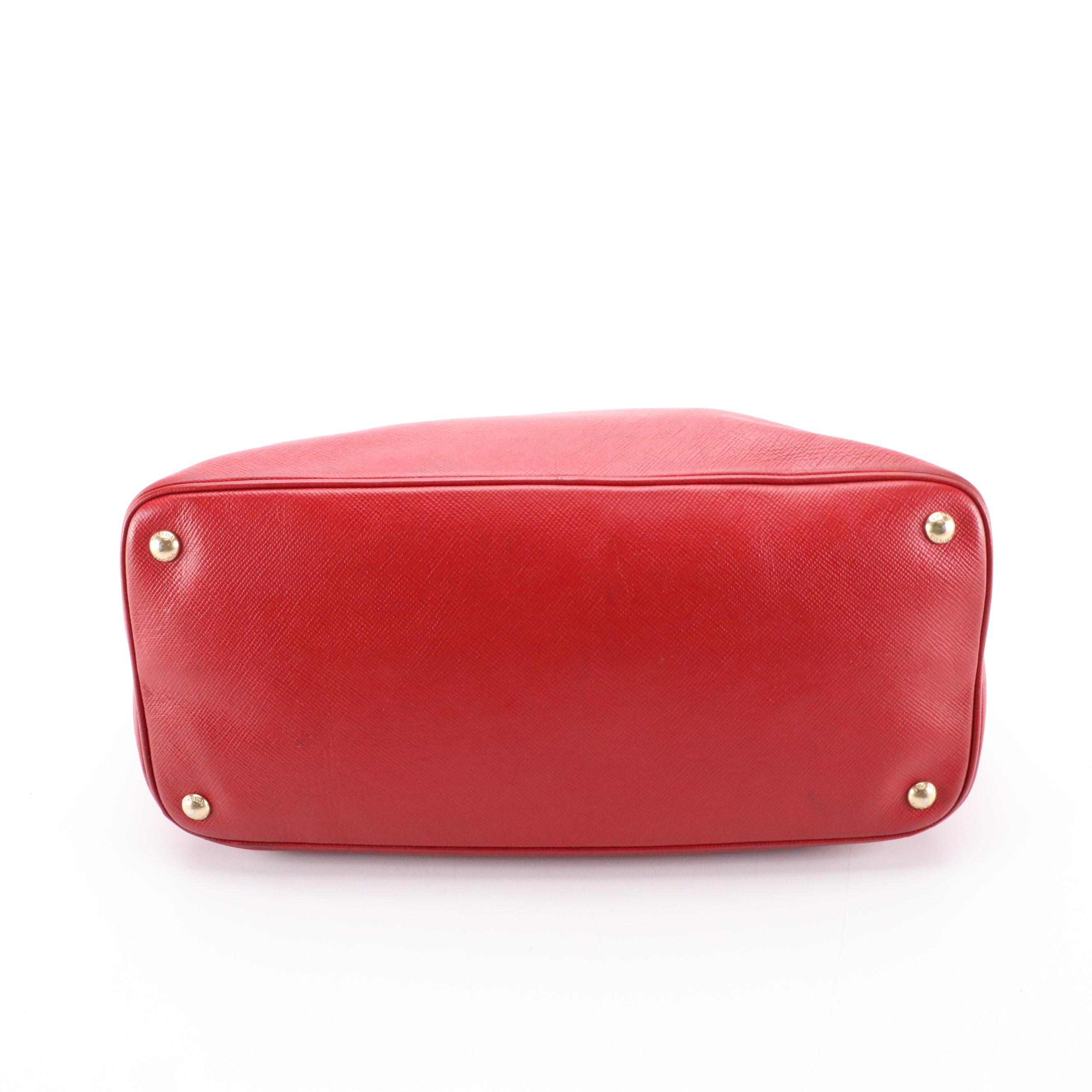Prada Handbag in Red Saffiano Leather