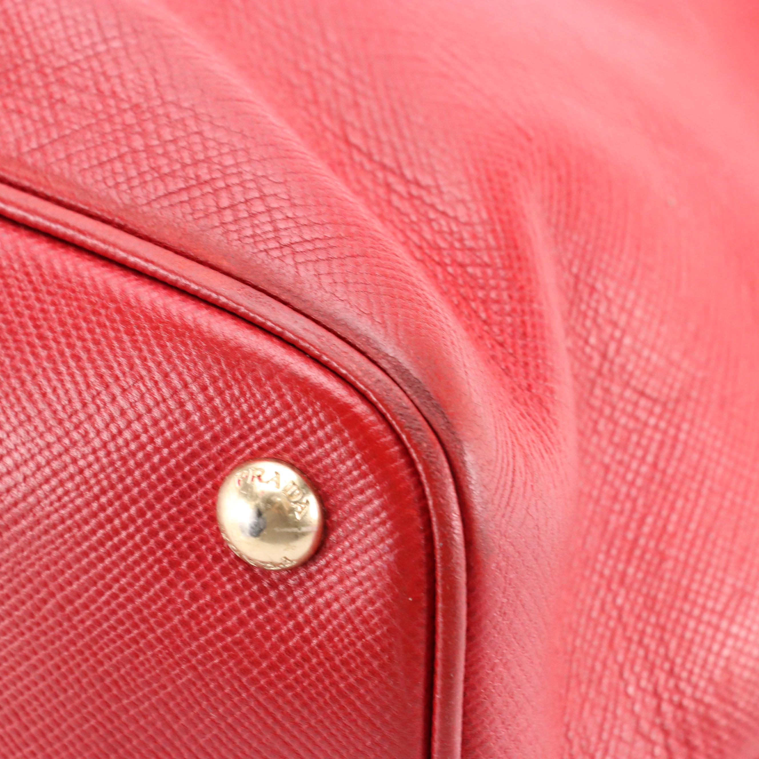 Prada Handbag in Red Saffiano Leather