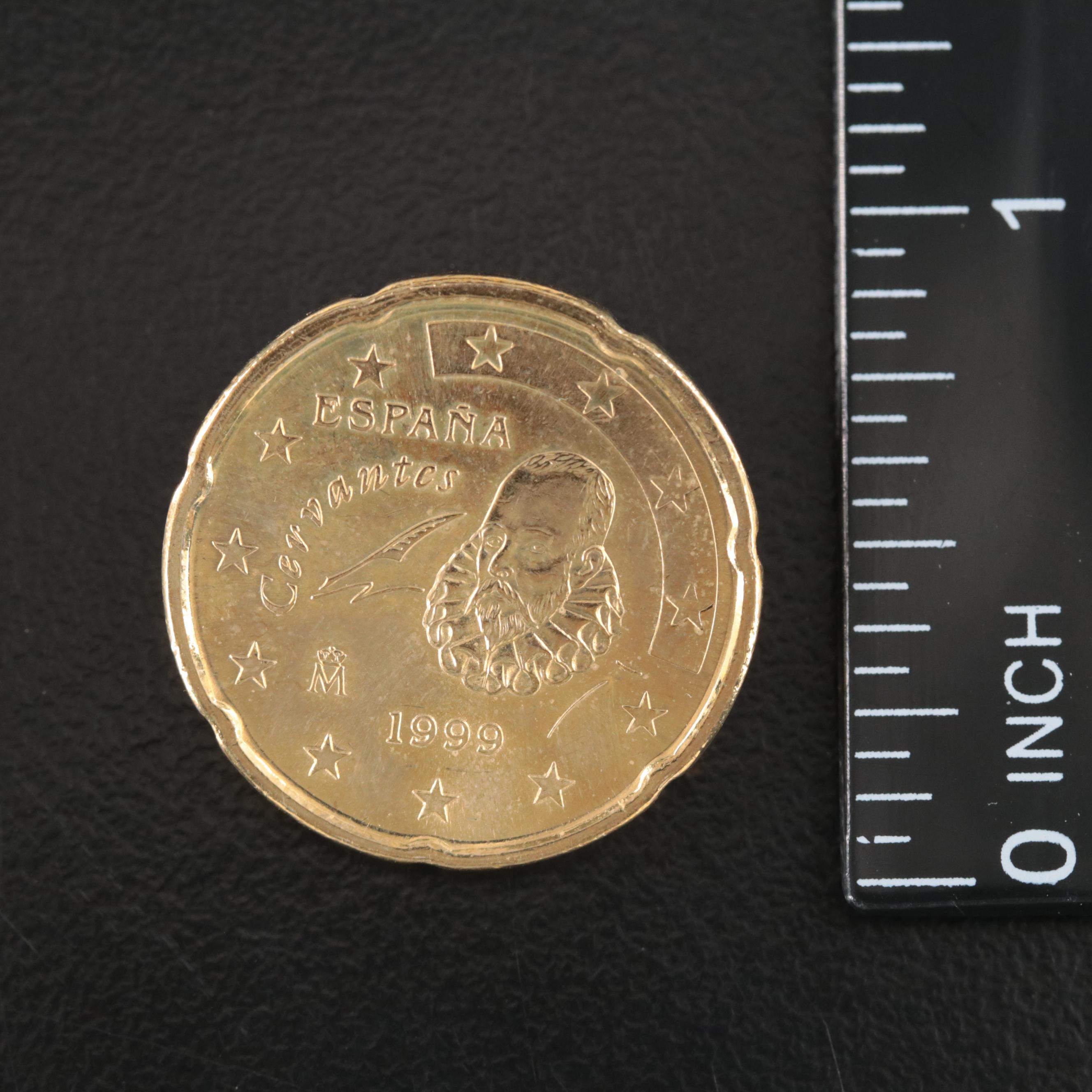 1999 France 20-Euro Cent Coin Pendant with 14K