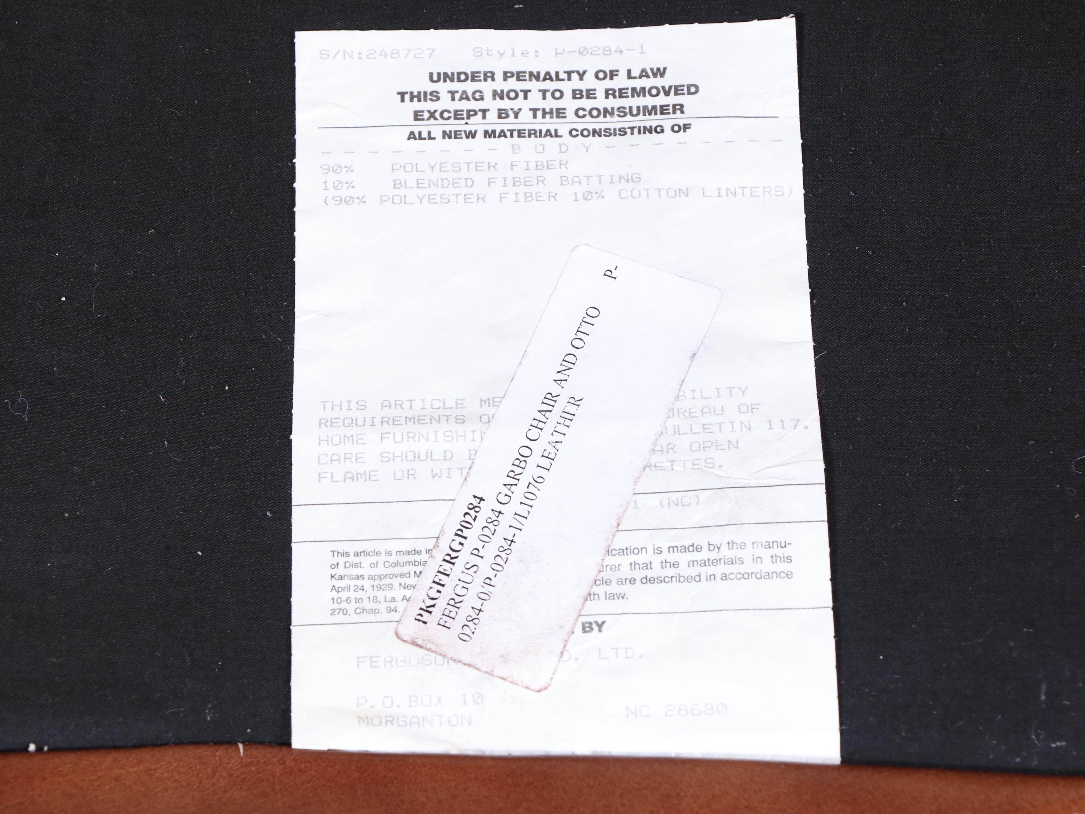 Ferguson Copeland, Ltd. "Garbo" Leather and Plaid Upholstered Armchair