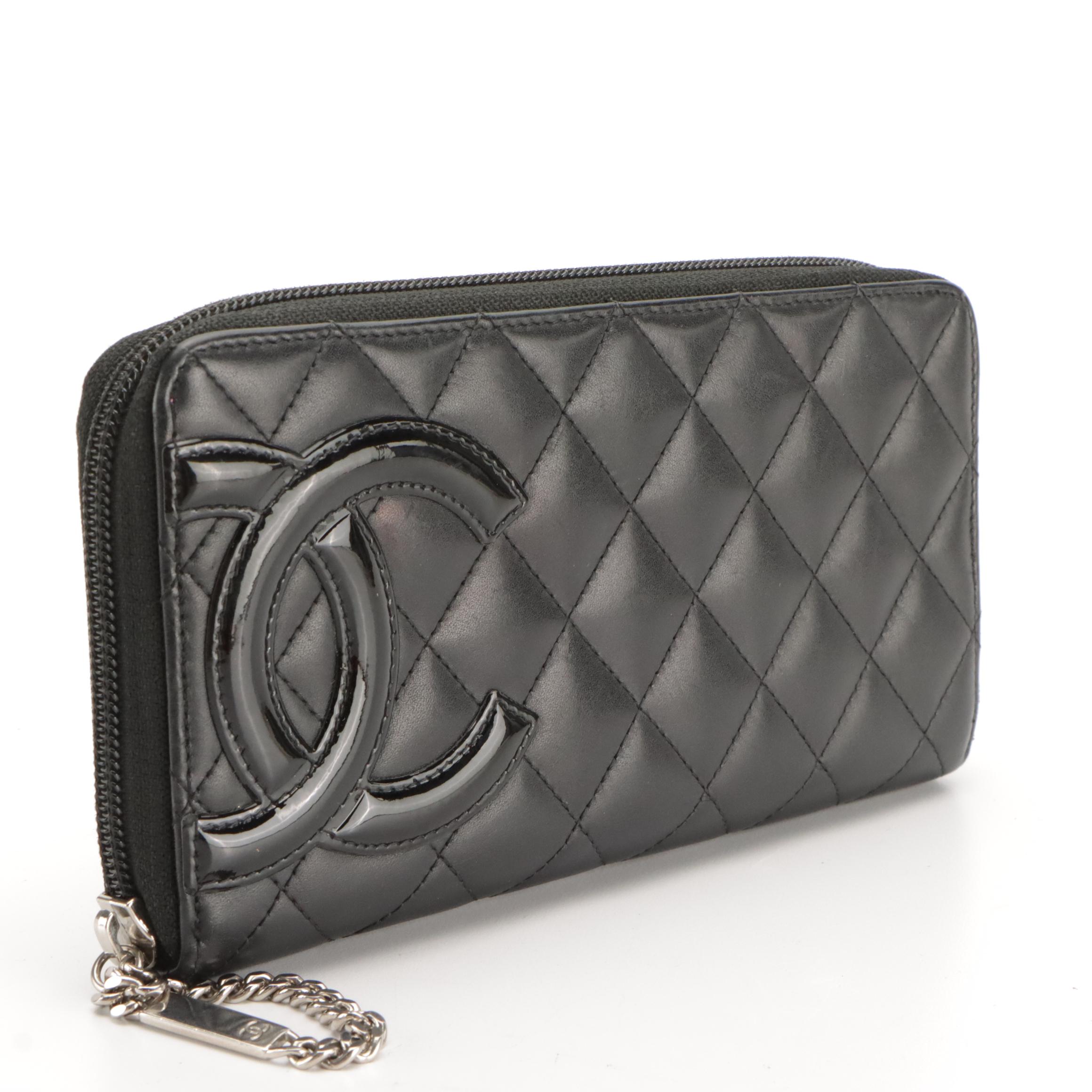 Chanel CC Zip-Around Wallet in Black Quilted Calfskin Leather