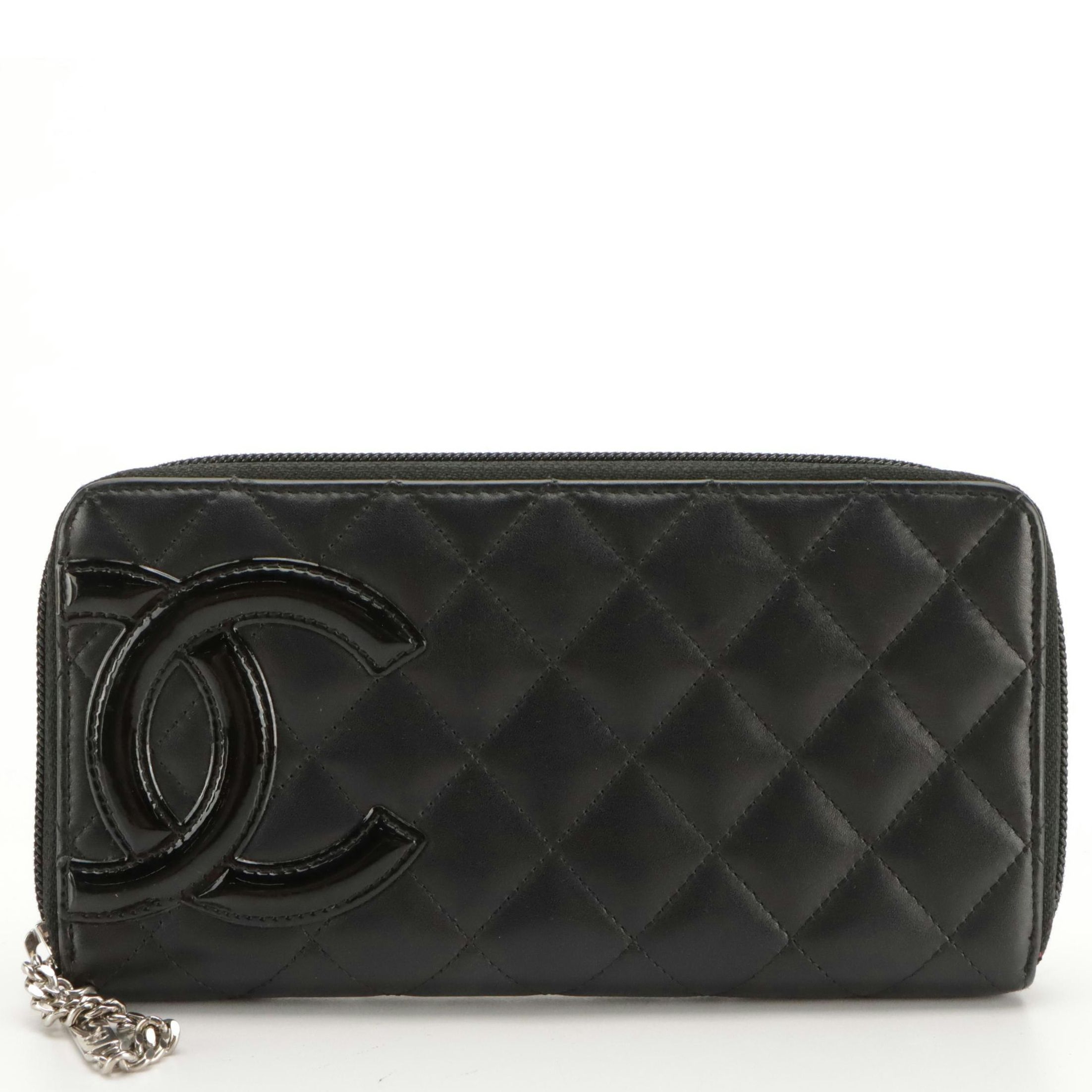 Chanel CC Zip-Around Wallet in Black Quilted Calfskin Leather