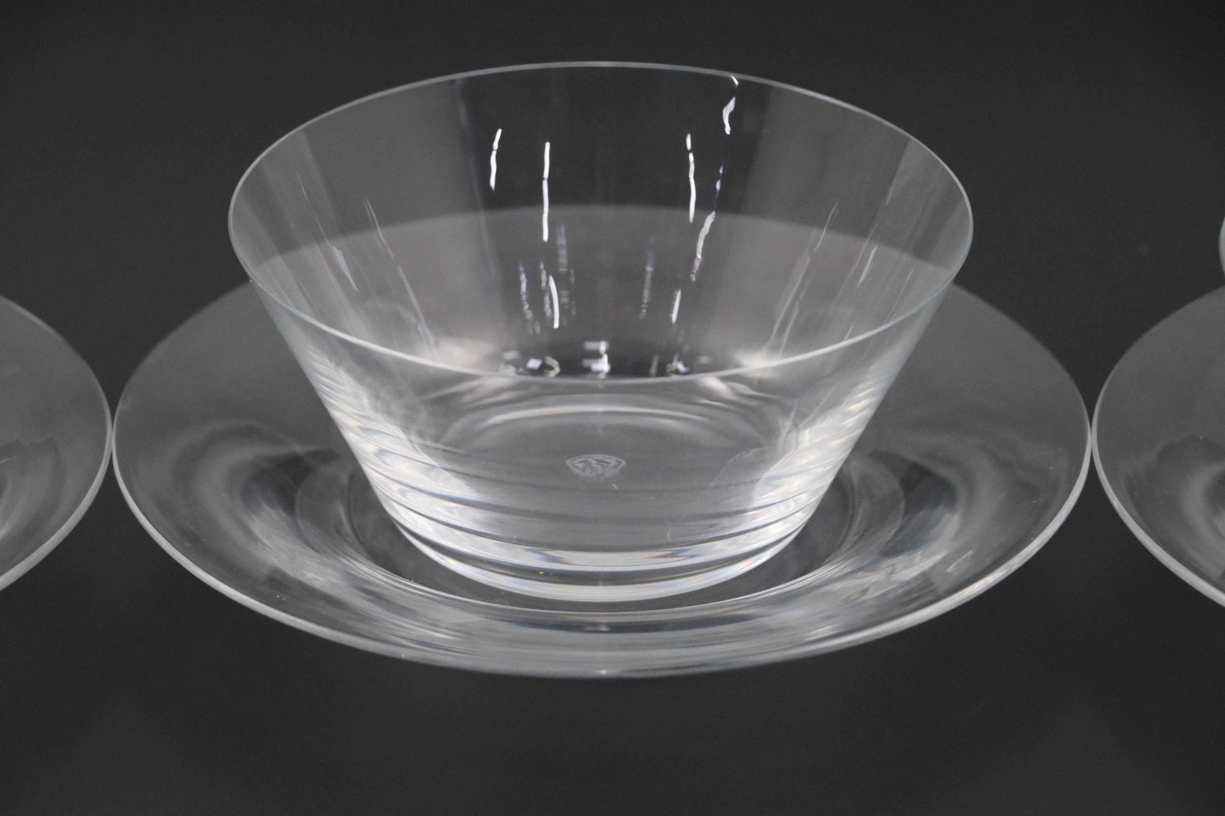 Baccarat Crystal Finger Bowls and Underplates, Late 20th Century