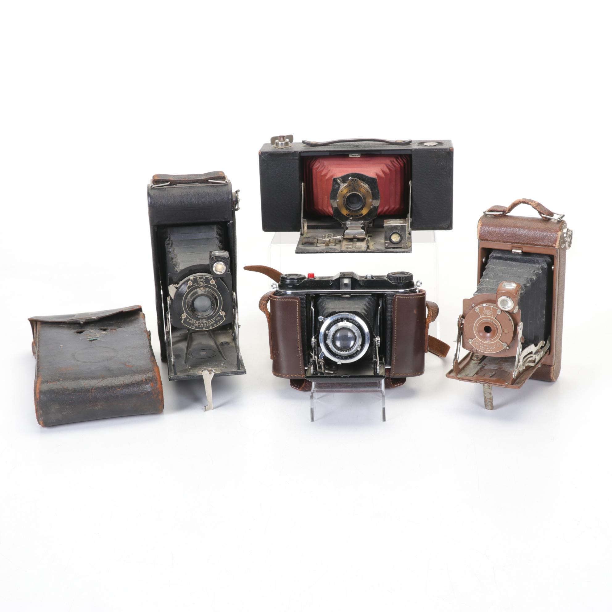 Folding Camera Collection Featuring Eastman Kodak No. 1A and More