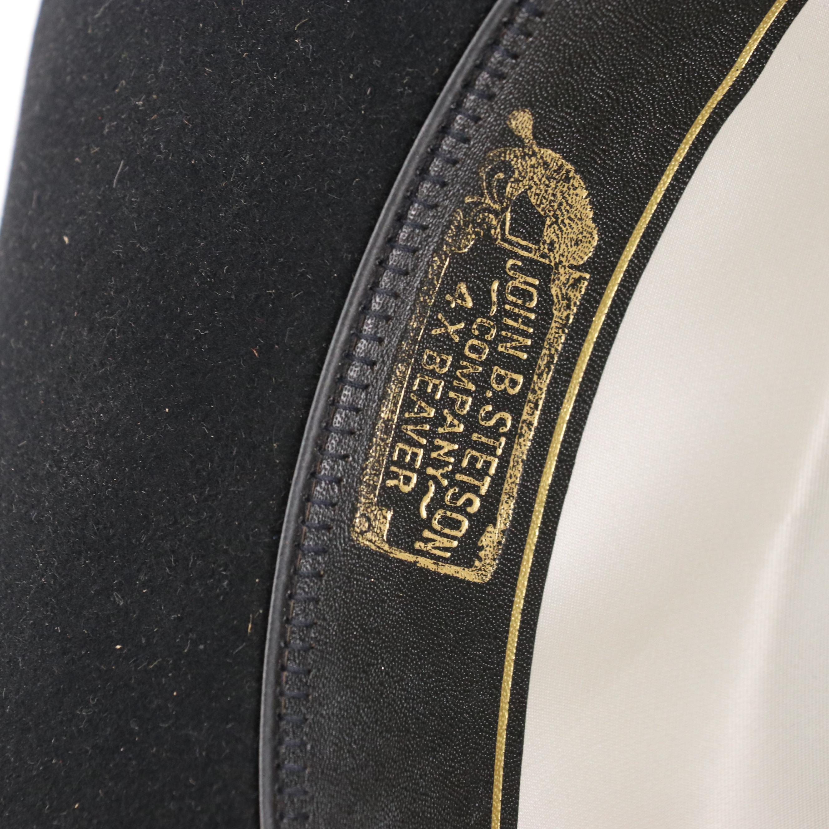 Stetson 4X Beaver Felt Cowboy Hat with Two-Tone Leather Band, Includes Box