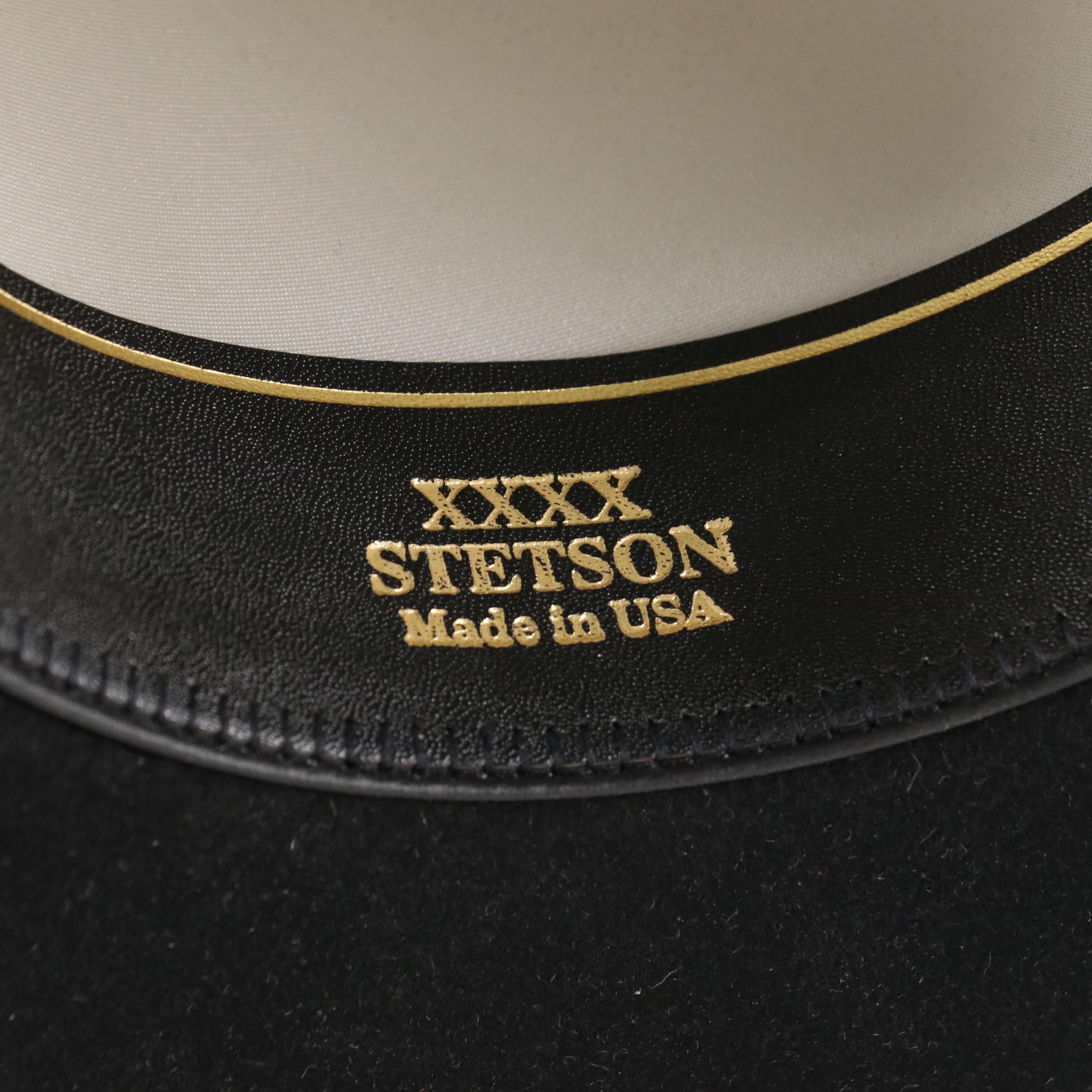 Stetson 4X Beaver Felt Cowboy Hat with Two-Tone Leather Band, Includes Box