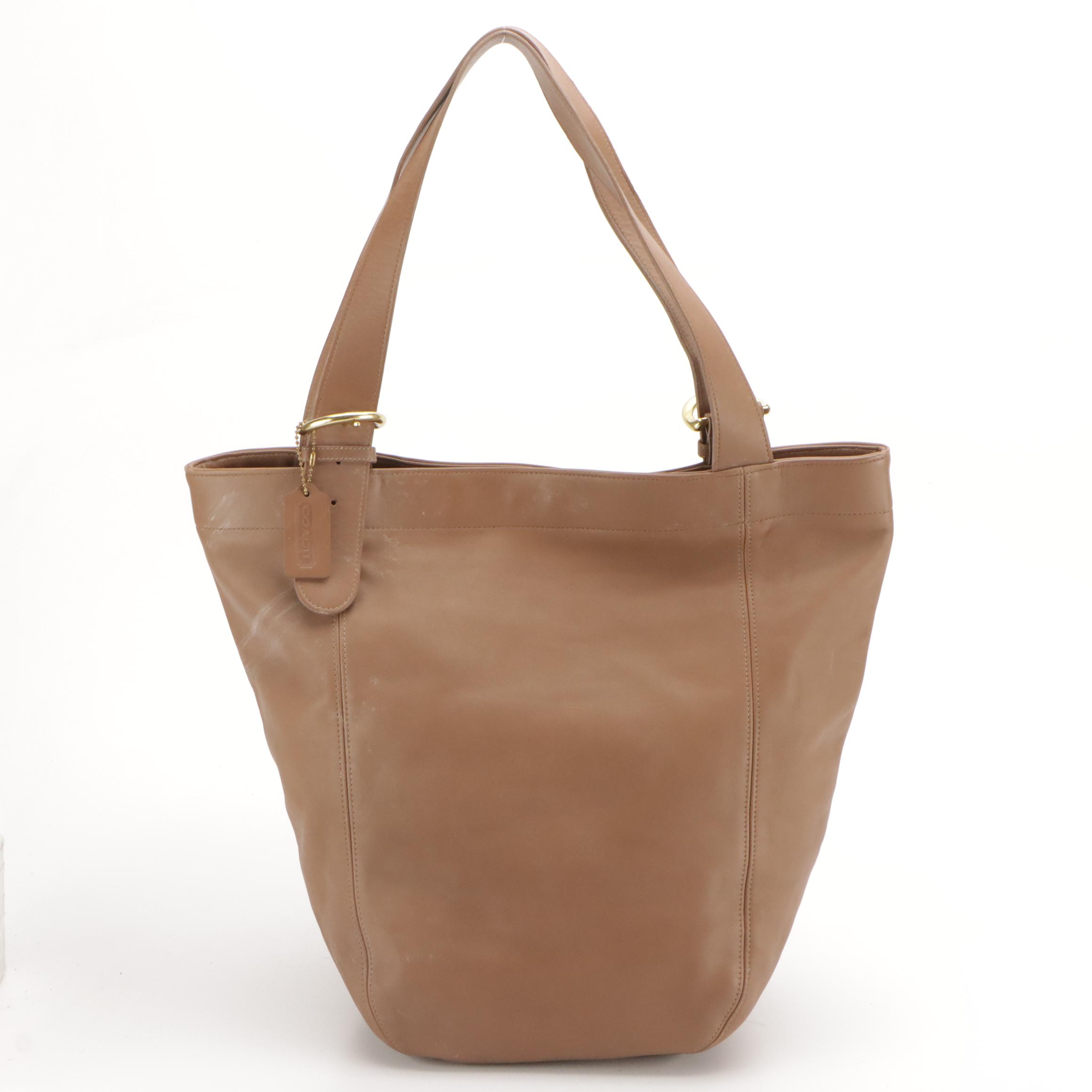 Coach Mocha Brown Leather Soho Bucket Tote Bag