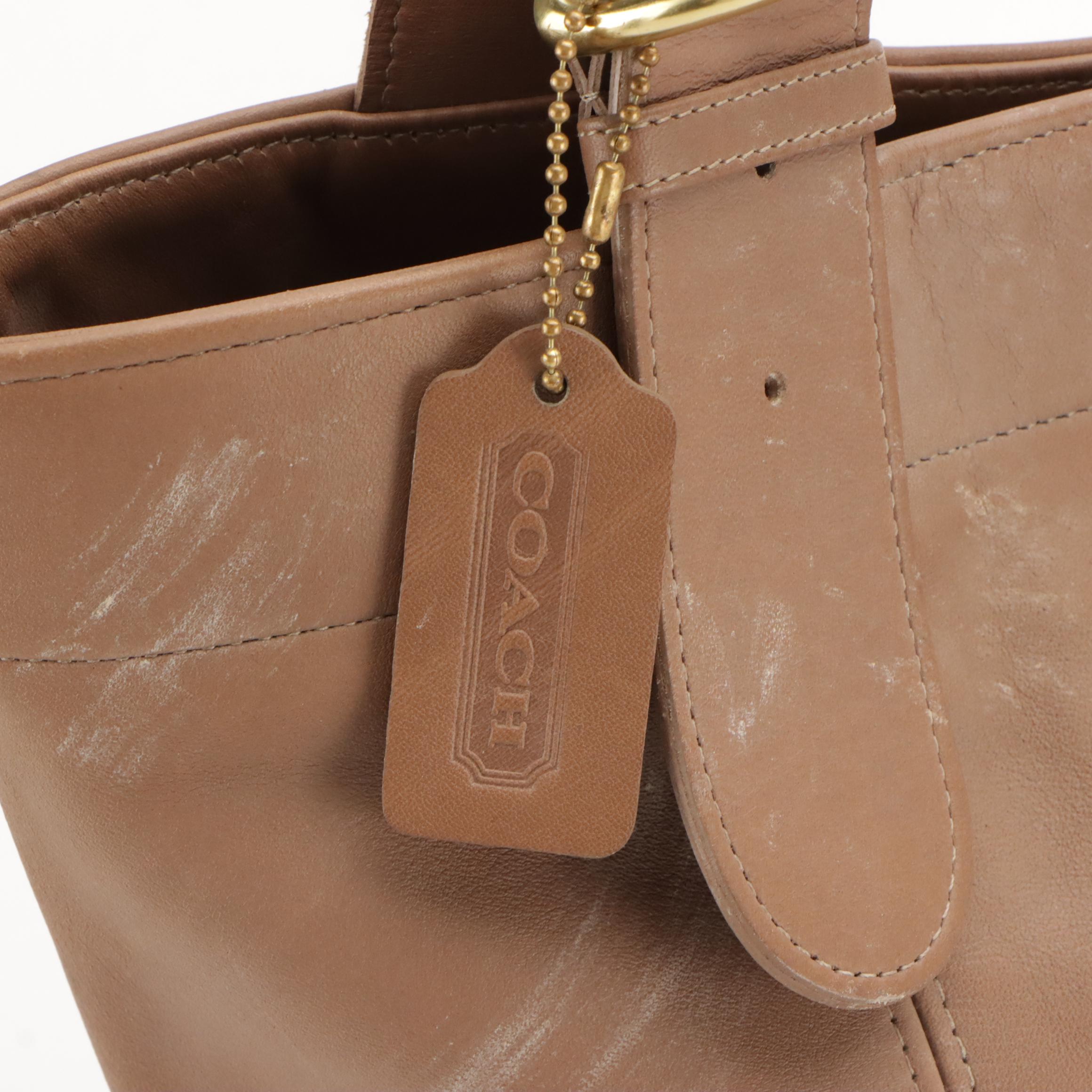 Coach Mocha Brown Leather Soho Bucket Tote Bag