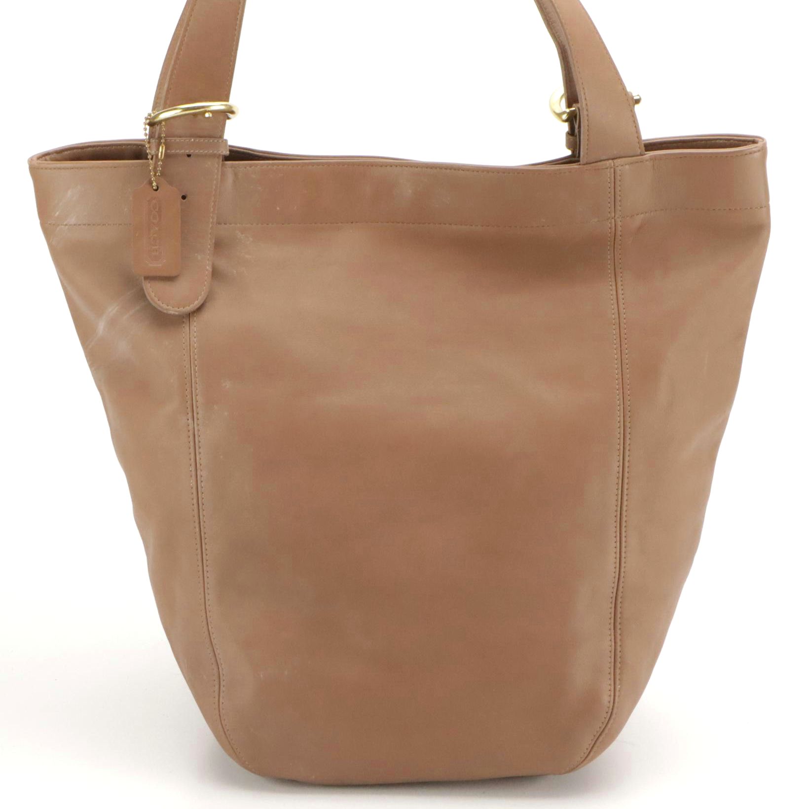Coach Mocha Brown Leather Soho Bucket Tote Bag