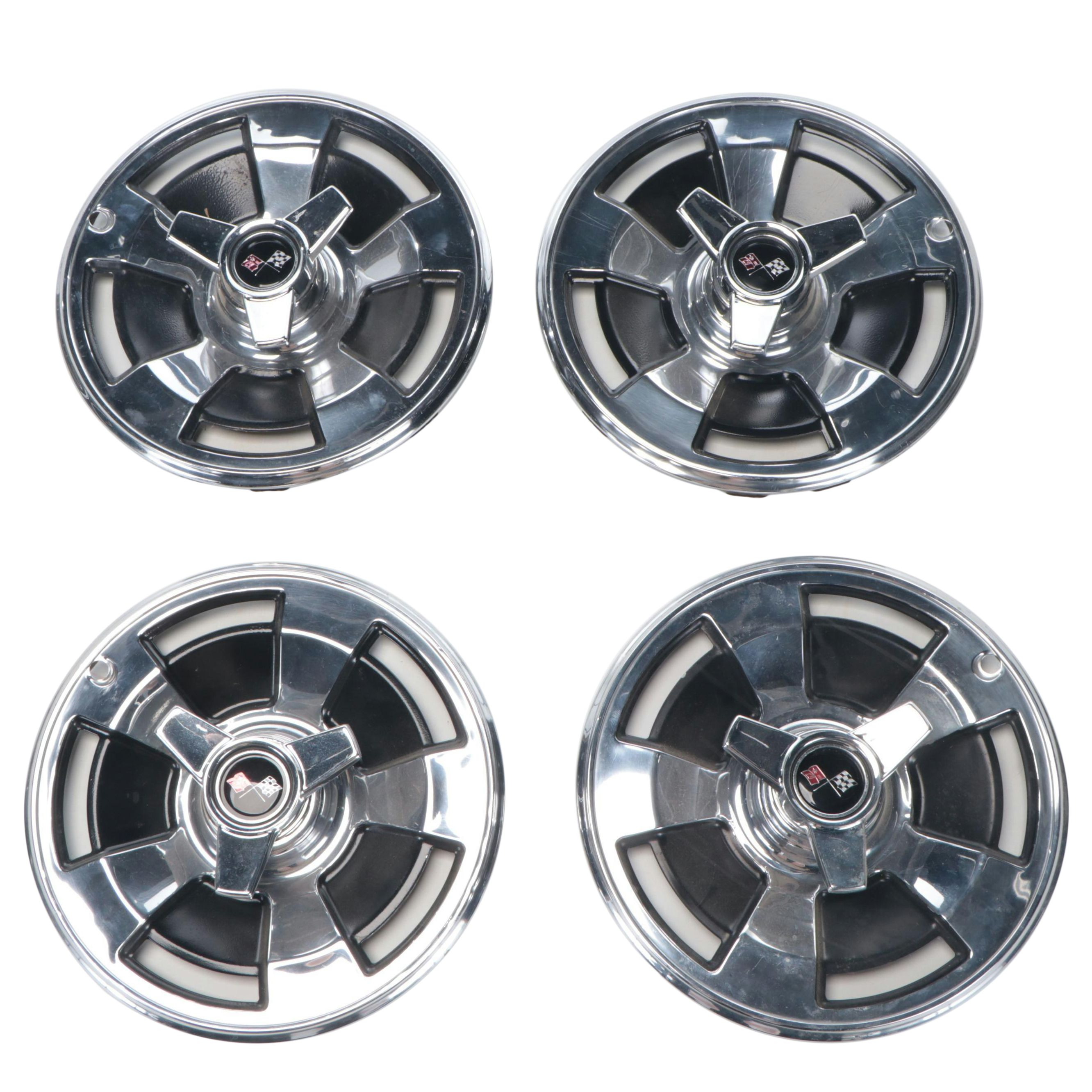 1966 Chevrolet Corvette Chrome and Enamel Hubcaps, Set of Four