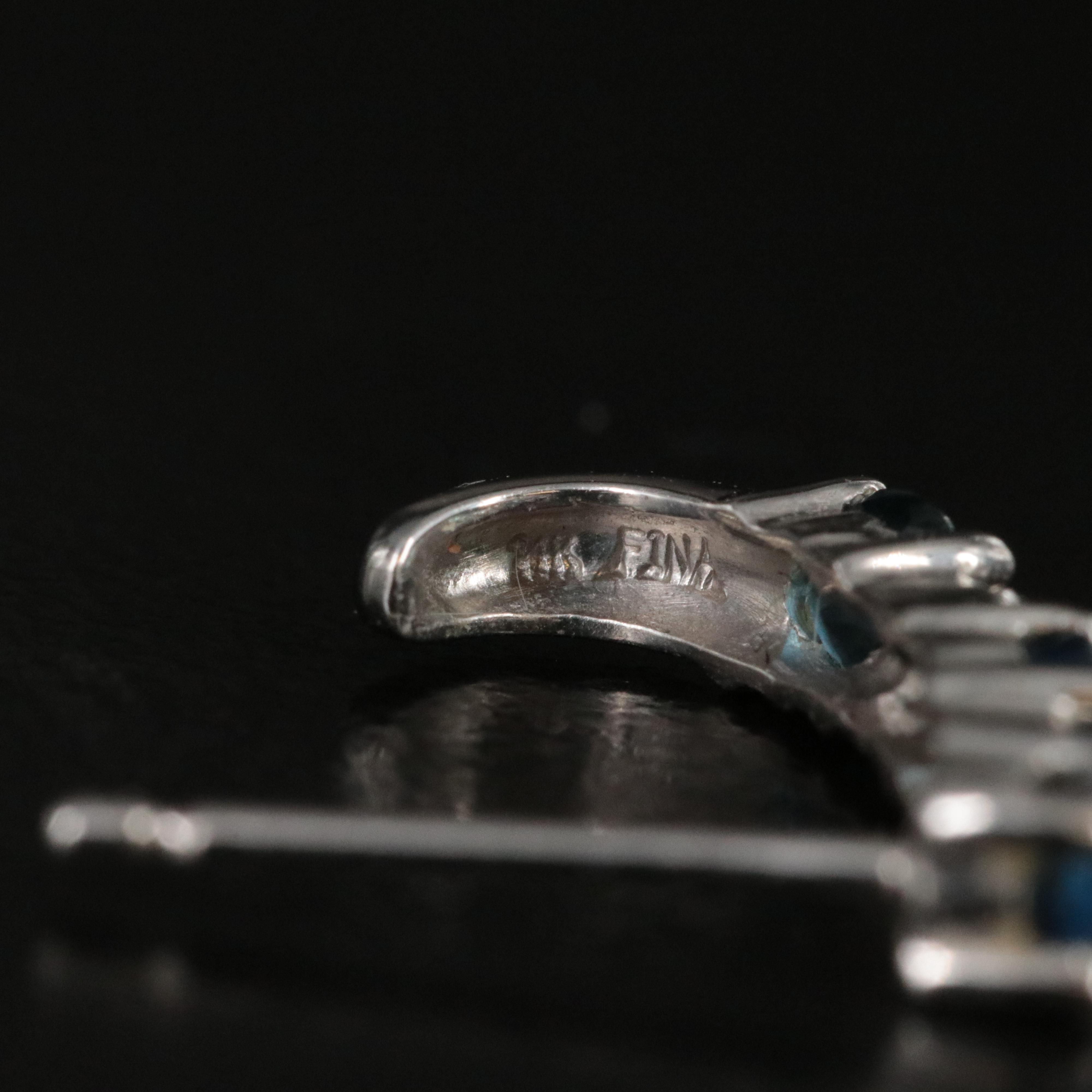 14K Michael C. Fina Sapphire and Diamond J-Hoop Earrings