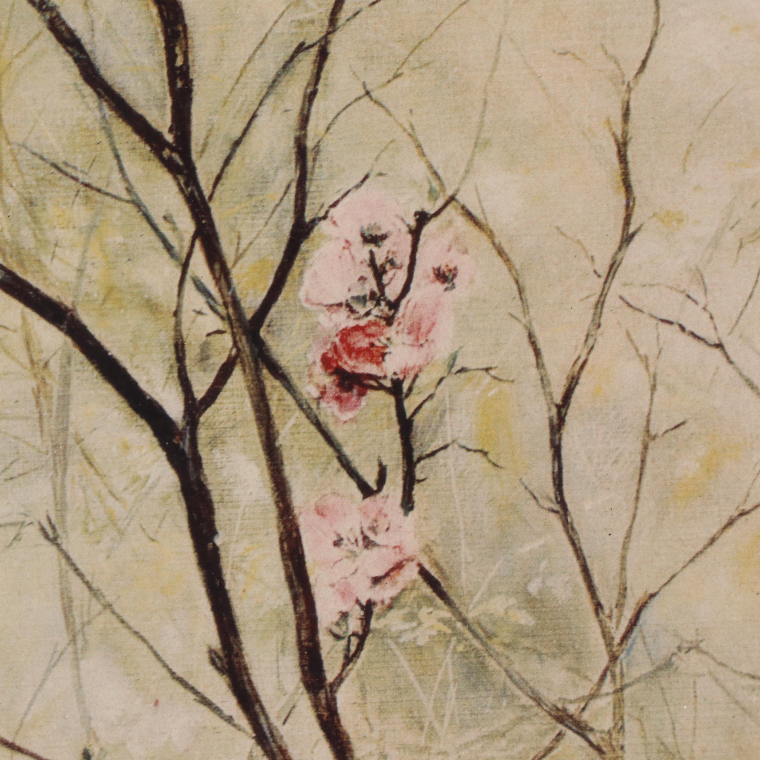 Giclée After Jane Chenoweth "Flowering Quince" Late 20th - Early 21st Century
