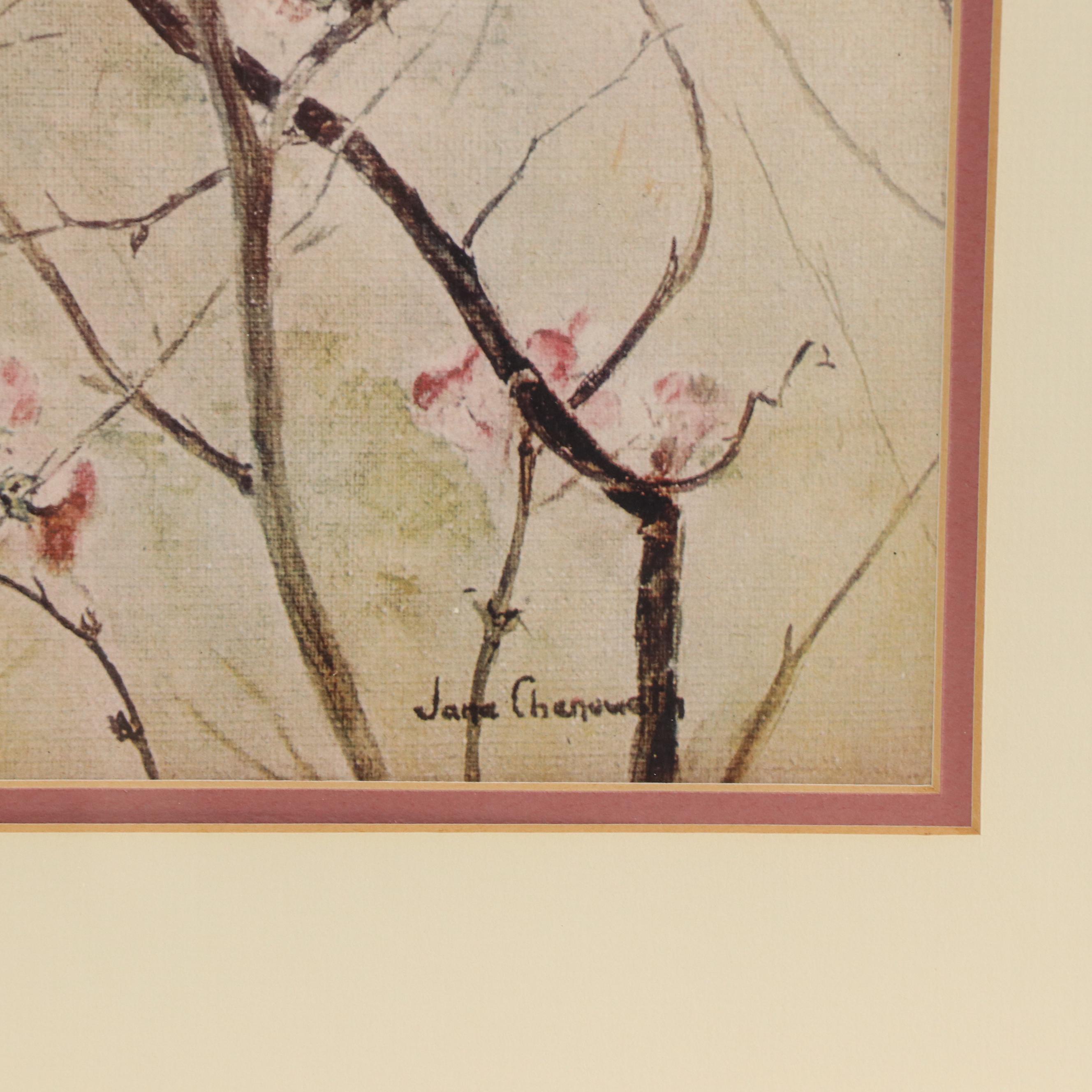 Giclée After Jane Chenoweth "Flowering Quince" Late 20th - Early 21st Century