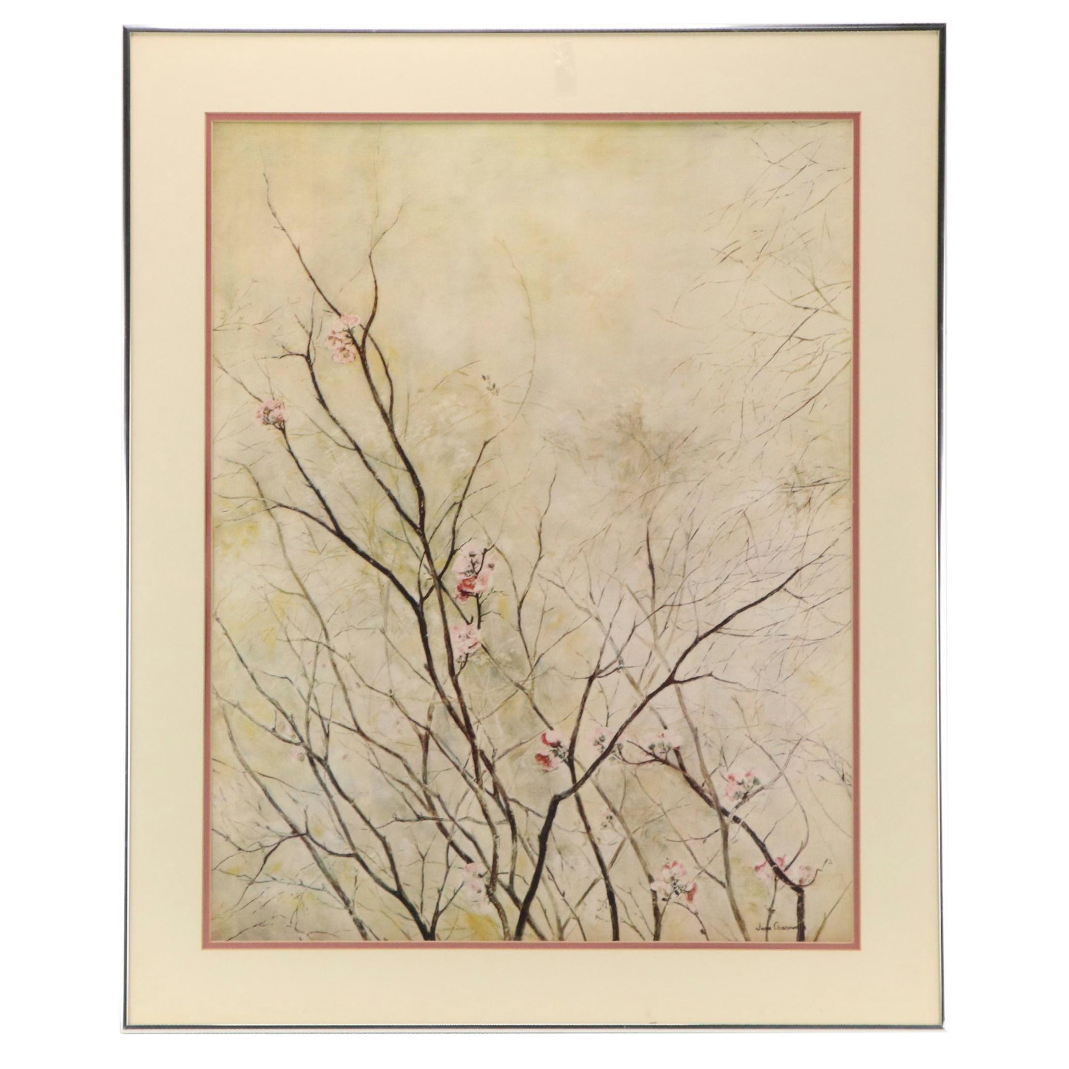 Giclée After Jane Chenoweth "Flowering Quince" Late 20th - Early 21st Century