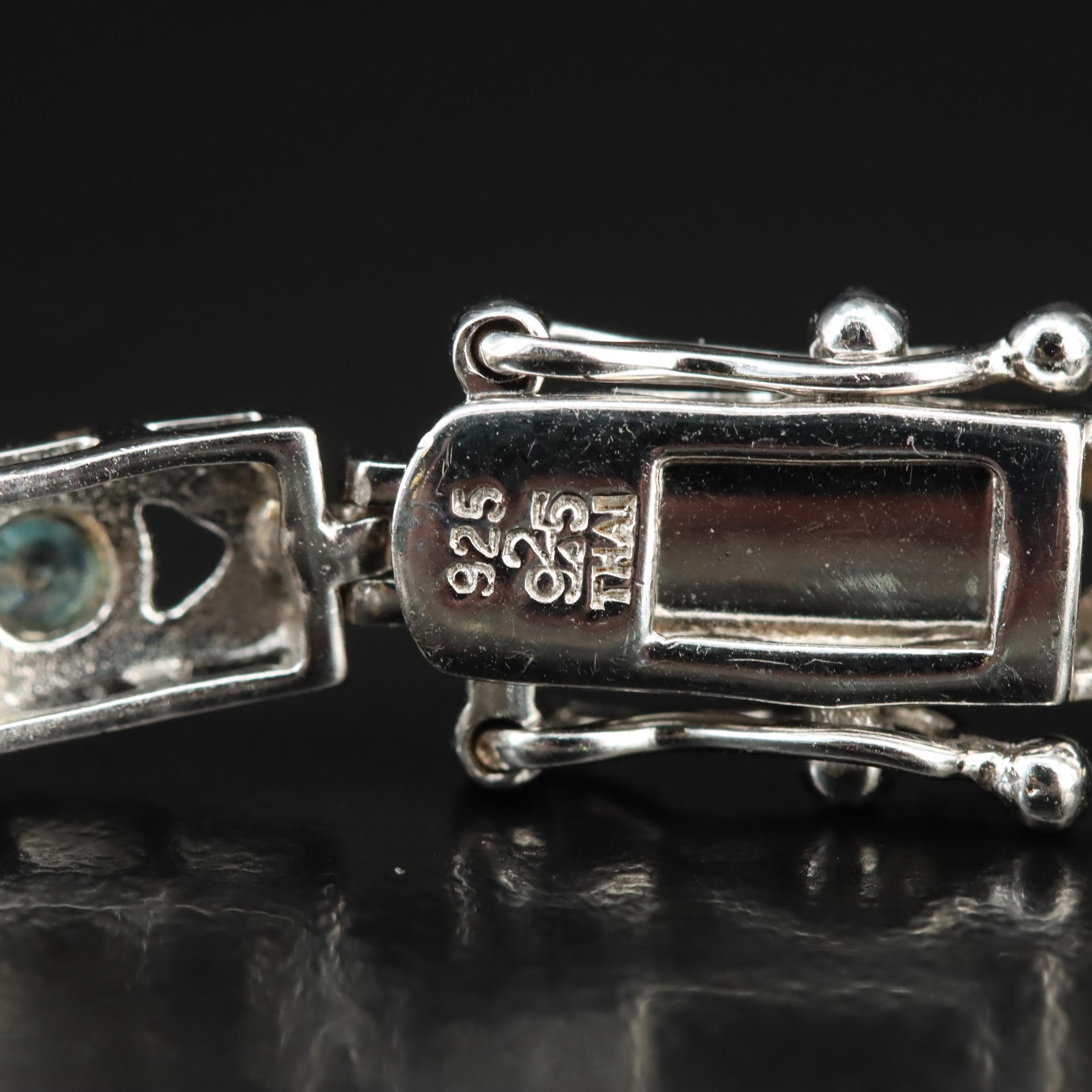 Sterling Sky Blue Topaz Line Bracelet