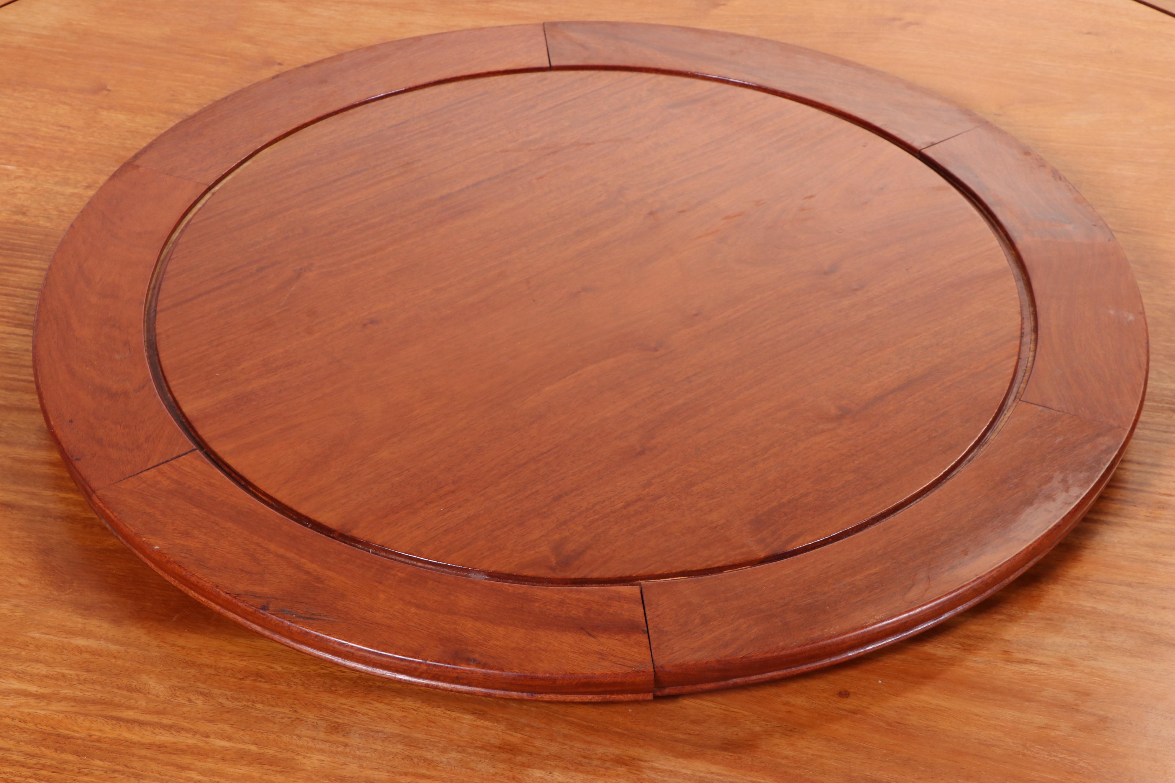 Eight Piece Chinese Rosewood Dining Set with Lazy Susan