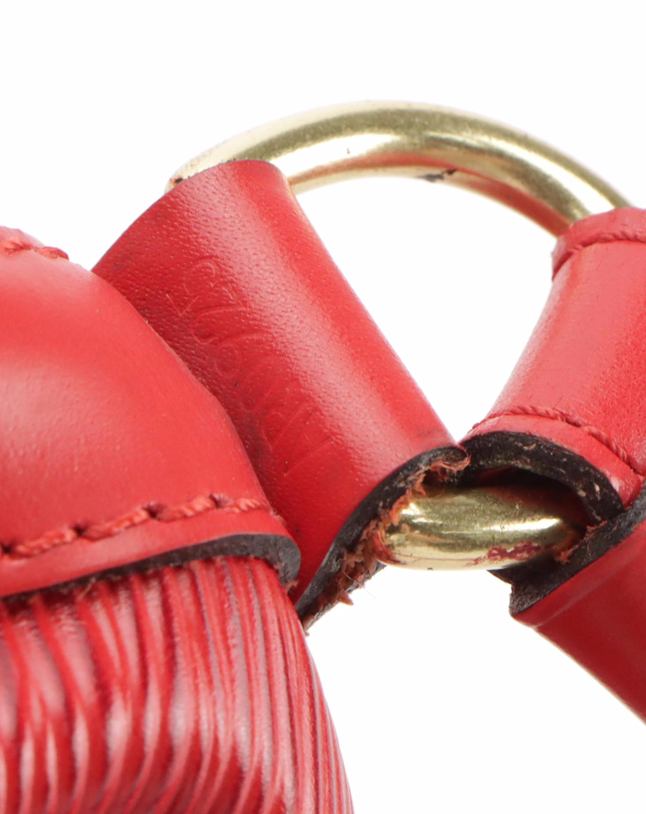 Louis Vuitton Noé Shoulder Bag in Castilian Red Epi and Smooth Leather