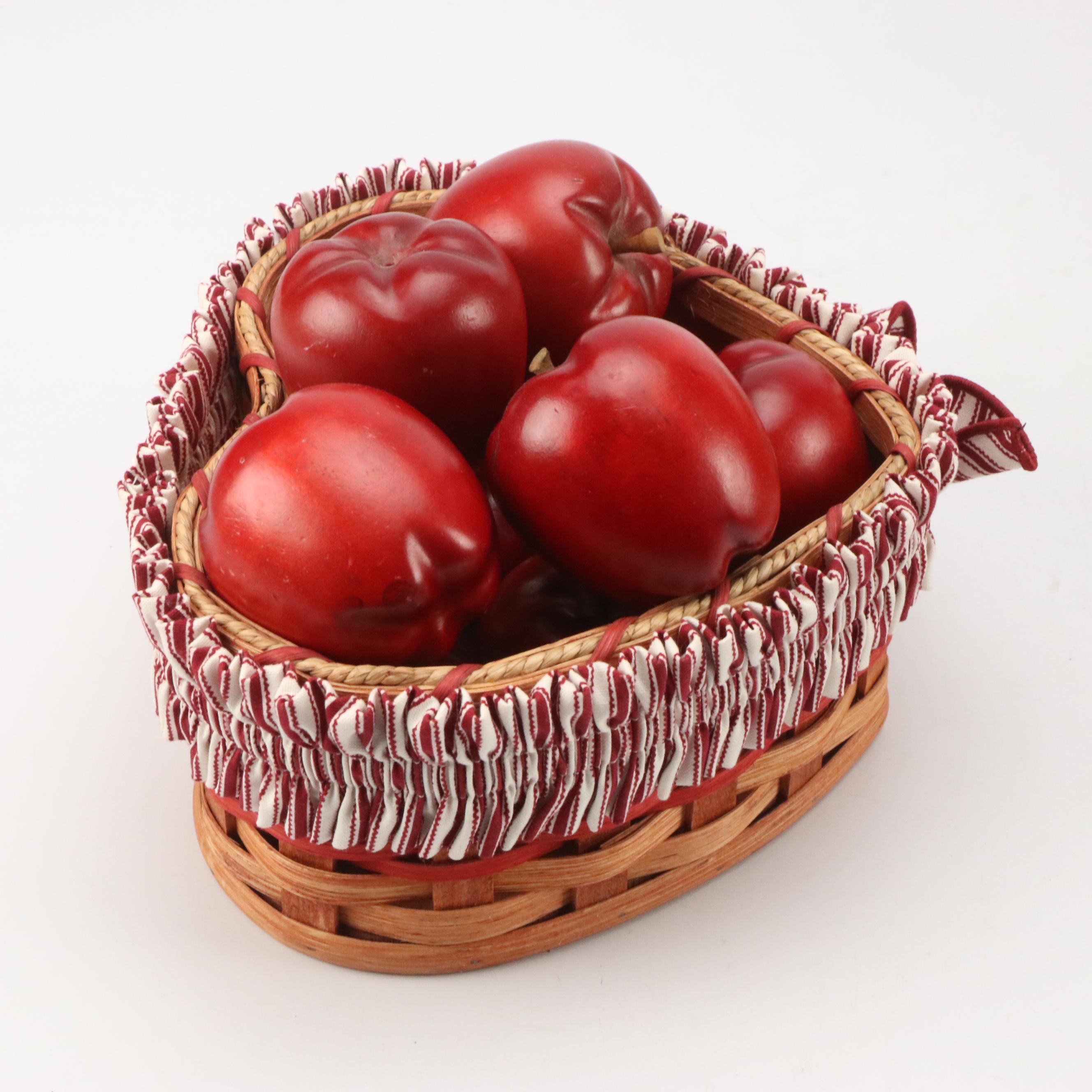 Gerald Henn "Rose Sponge" Ceramic Bowl and Wood Basket with More