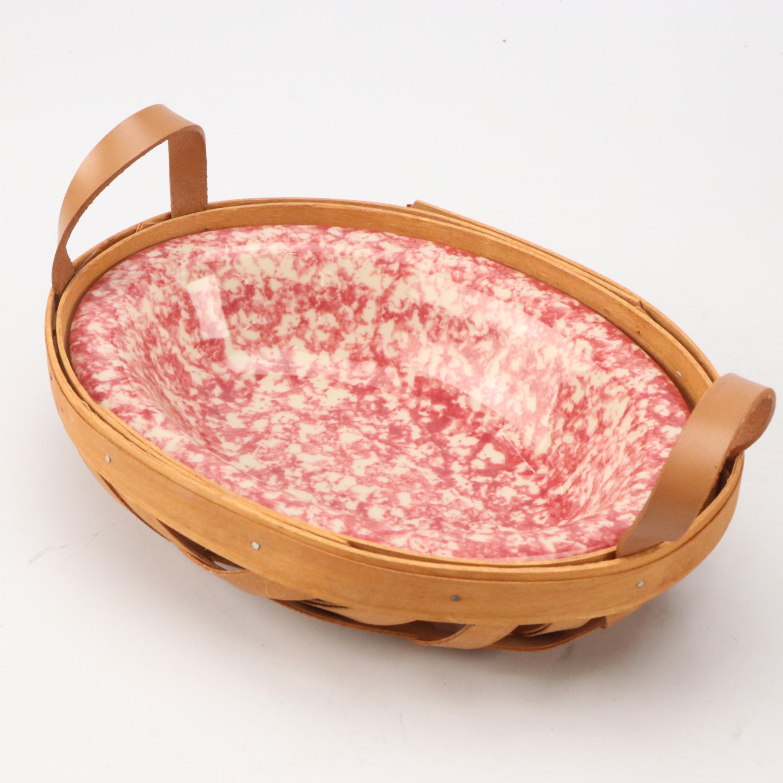Gerald Henn "Rose Sponge" Ceramic Bowl and Wood Basket with More