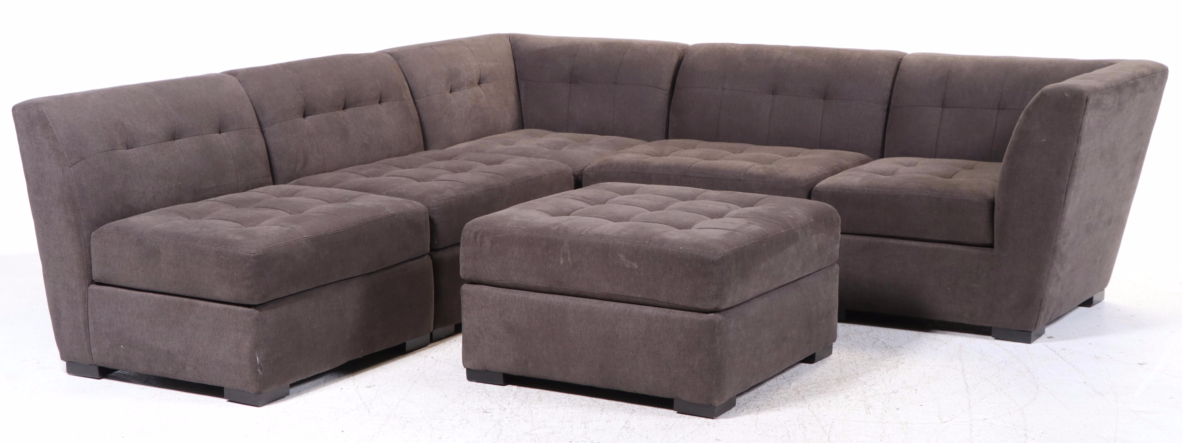 Jonathan Louis Inc. Upholstered Sectional Sofa with Ottoman