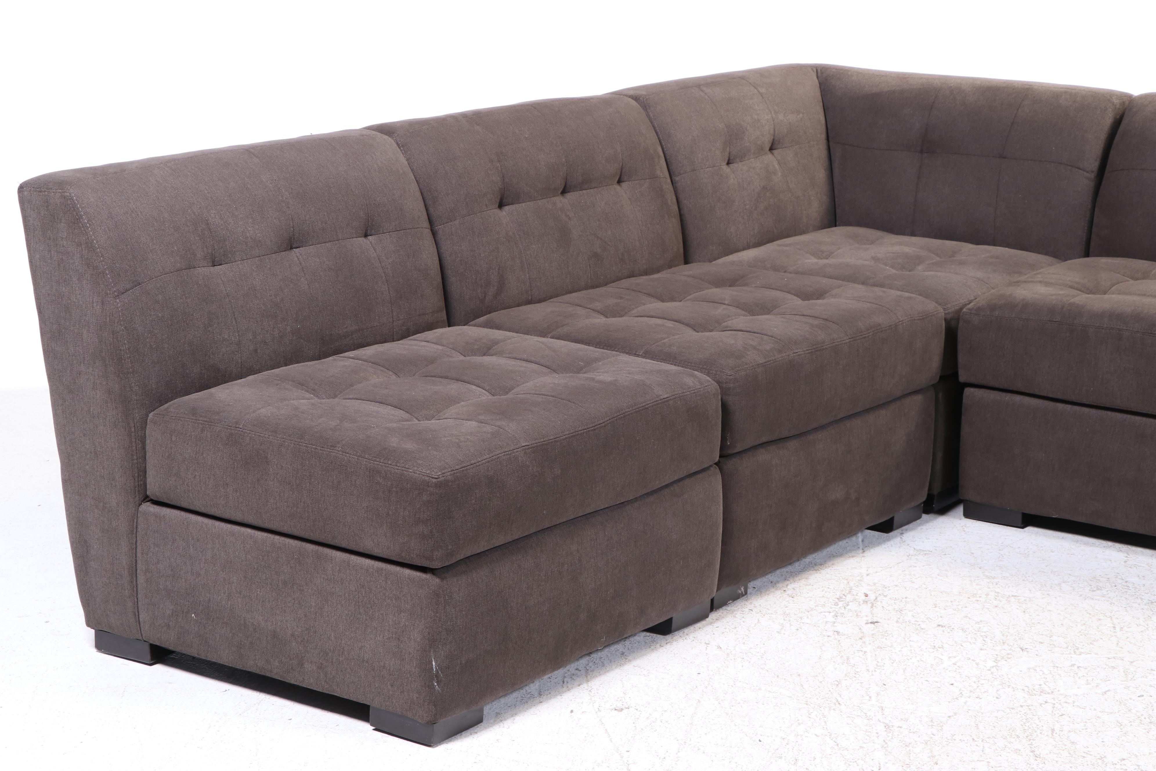 Jonathan Louis Inc. Upholstered Sectional Sofa with Ottoman